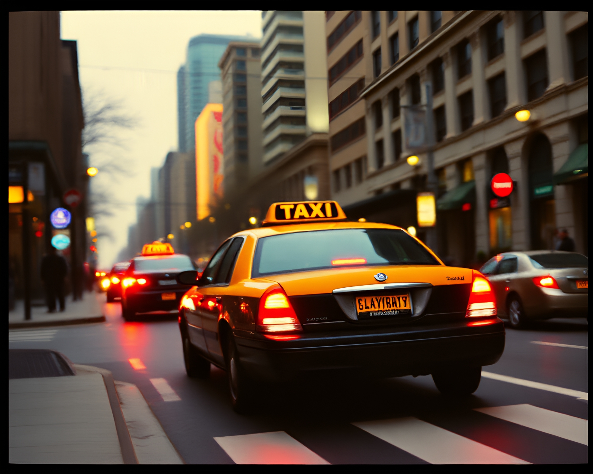 Futuristic Hover Taxi in Dot Matrix Cityscape – free AI stock image