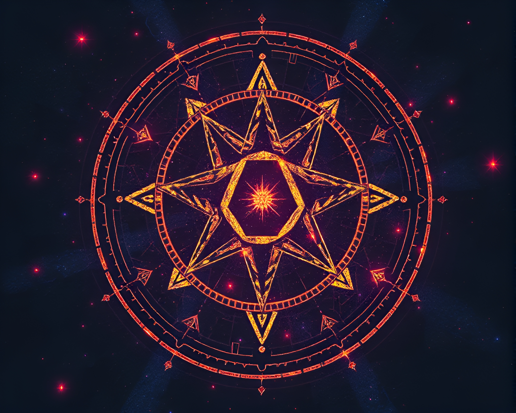 Esoteric Sigil Amidst Club Strobe Lights Mosaic – free AI stock image