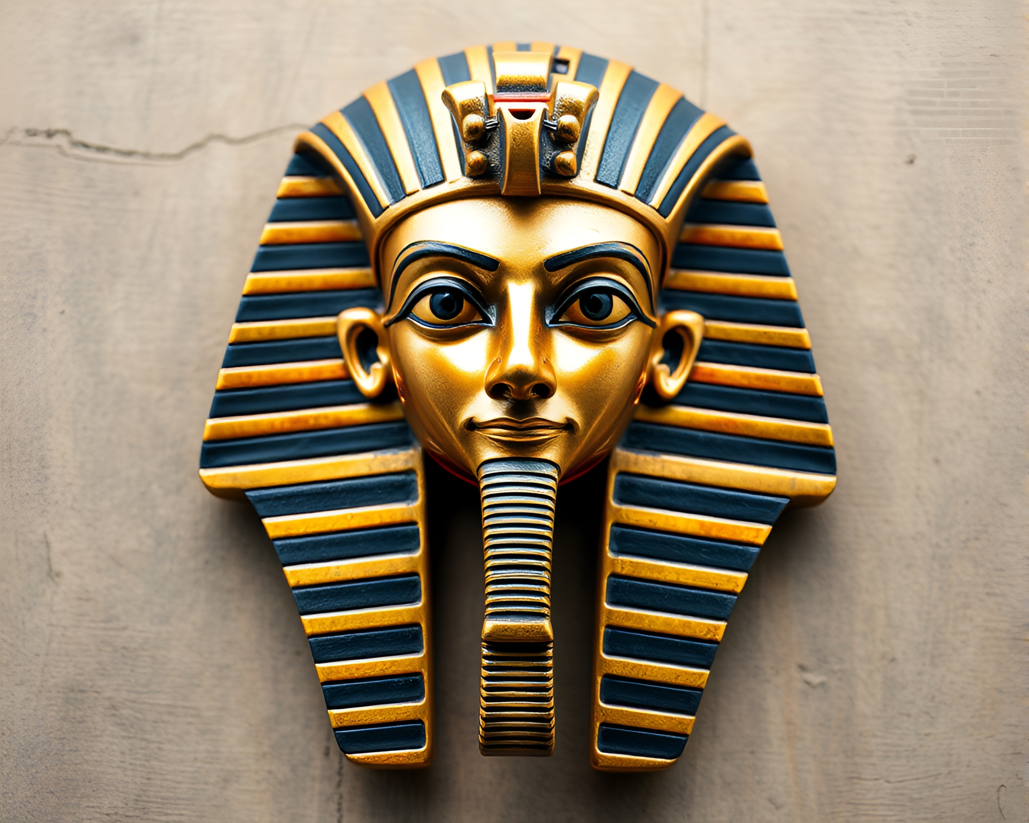 Ancient Pharaoh’s Mask in Starburst Tri-Tone Frame – free AI stock image