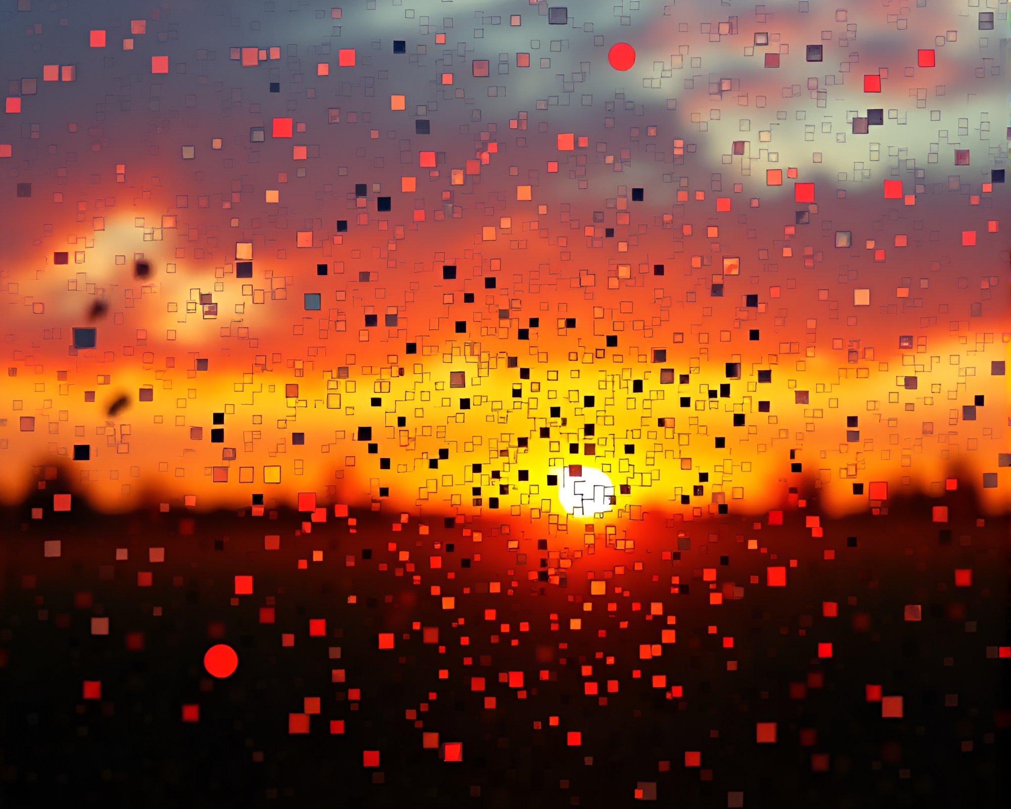 Temporal Fragmented Mosaic: Afternoon Time Dilation – free AI stock image