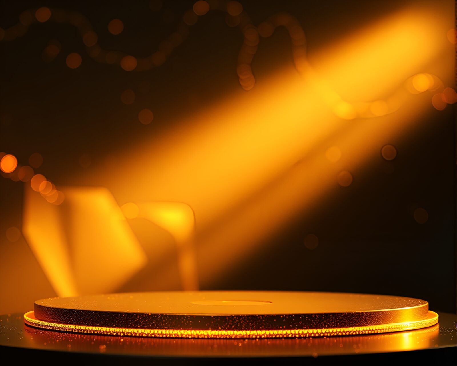 A majestic plateau with gilded details under a lens vignette