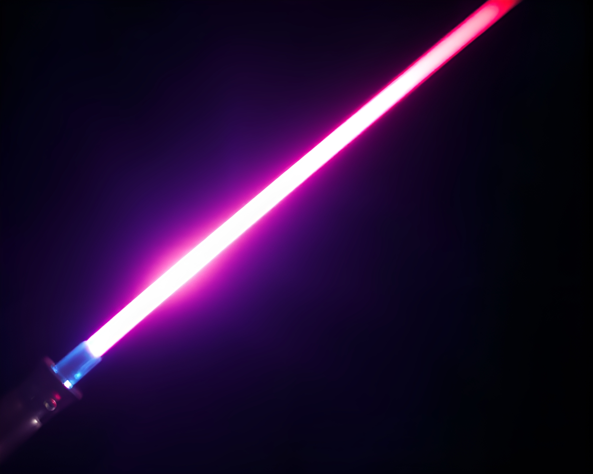 Sword-wielding hologram amidst cosmic light streaks – free AI stock image