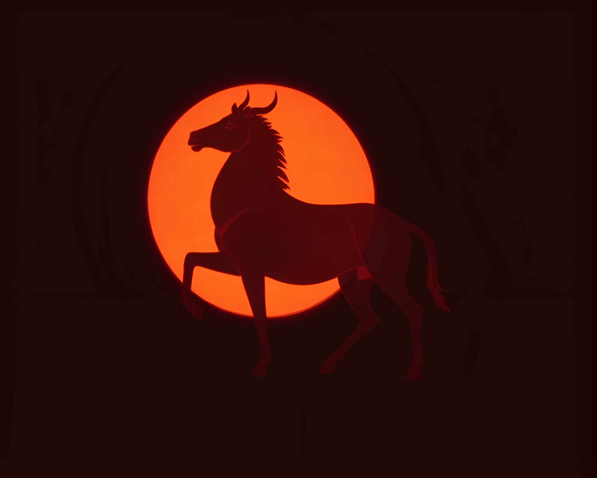 Sepia Centaur in Negative Space with CRT Flicker – free AI stock image