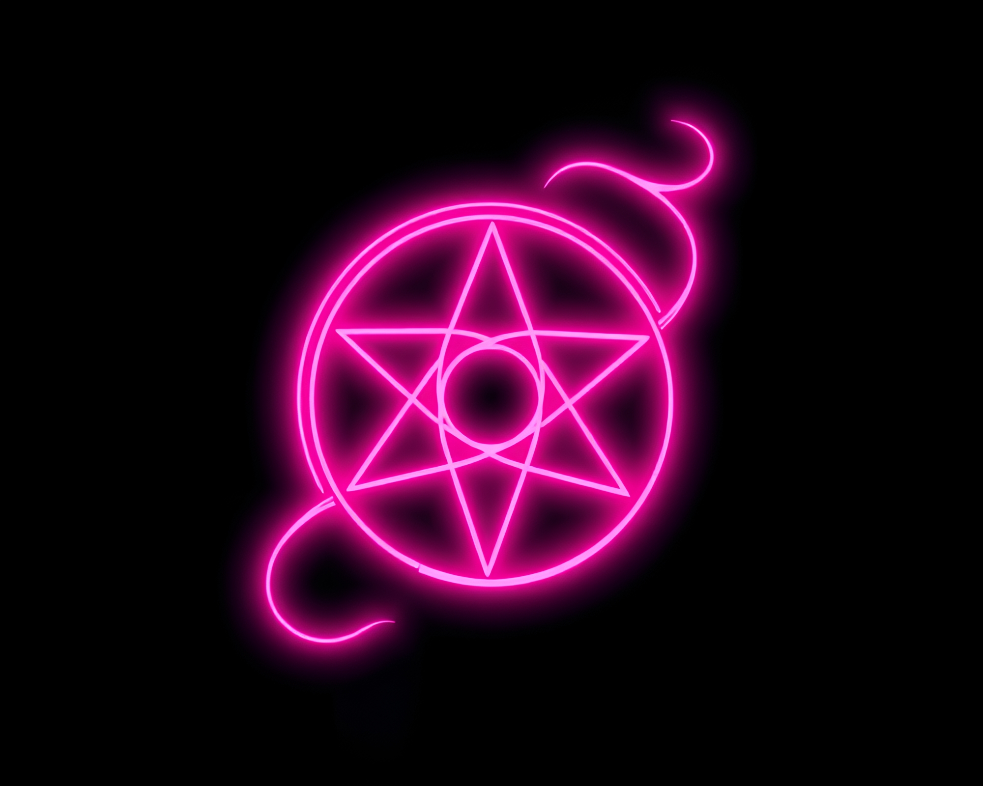 Neon Esoteric Sigil Immersed in Swirling Milky Way – free AI stock image