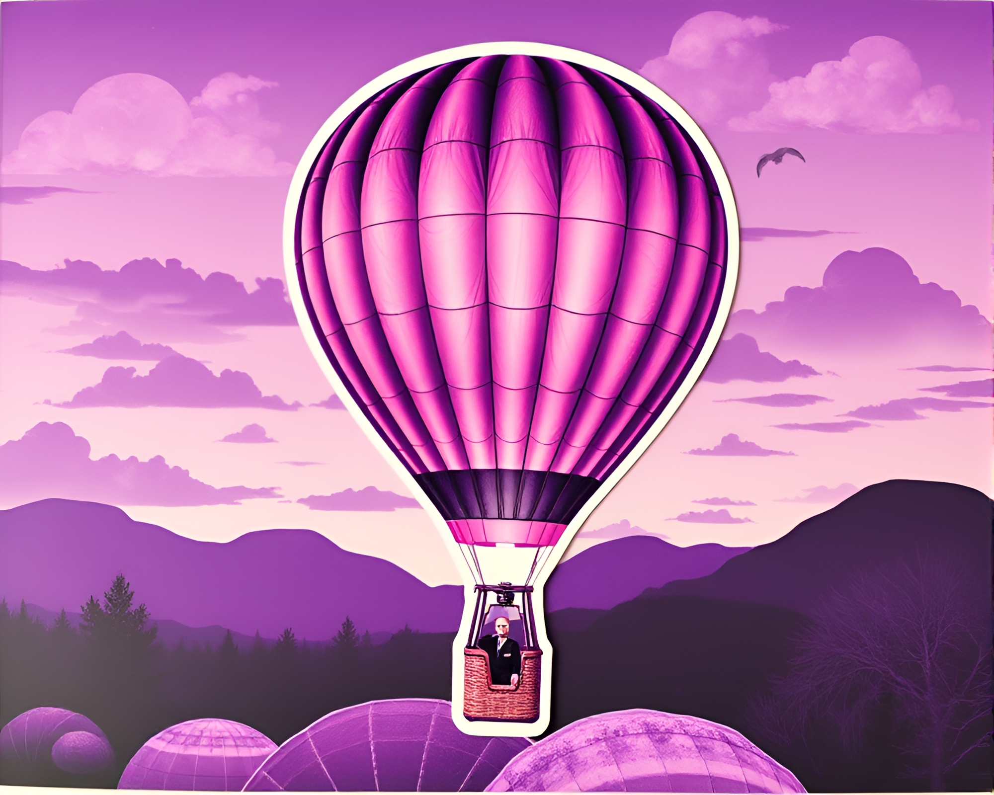 Surreal Hot Air Balloon Thermal Collage – free AI stock image