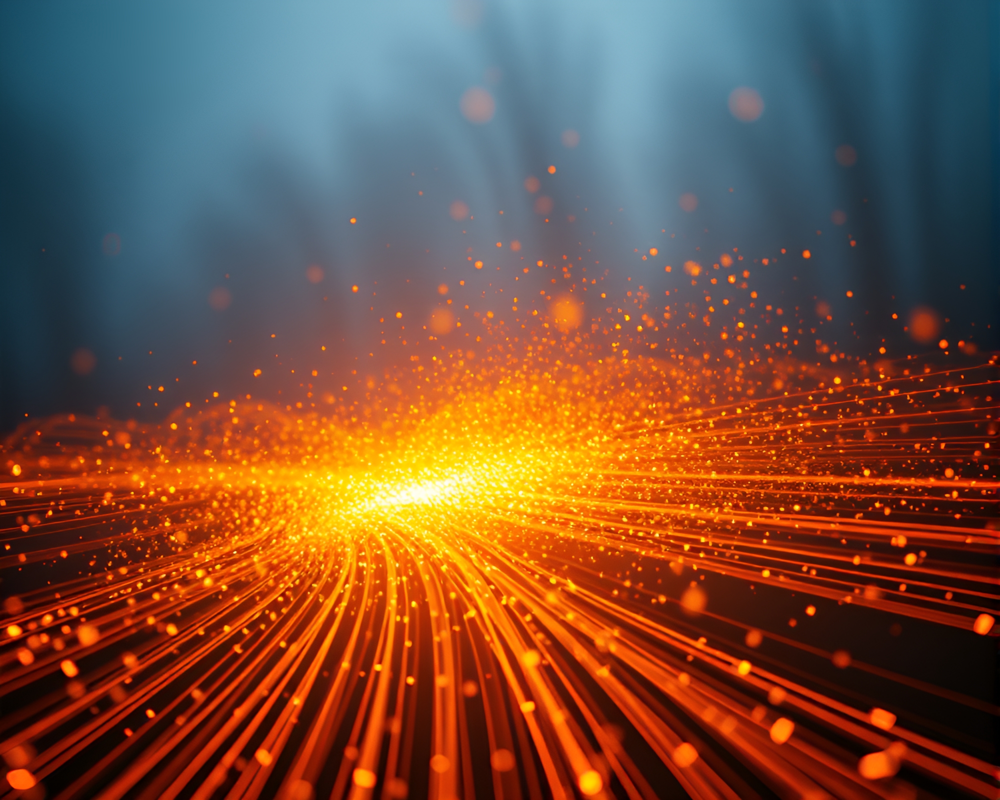 Glitchy Ley Line Sunrise Particle Simulation – free AI stock image