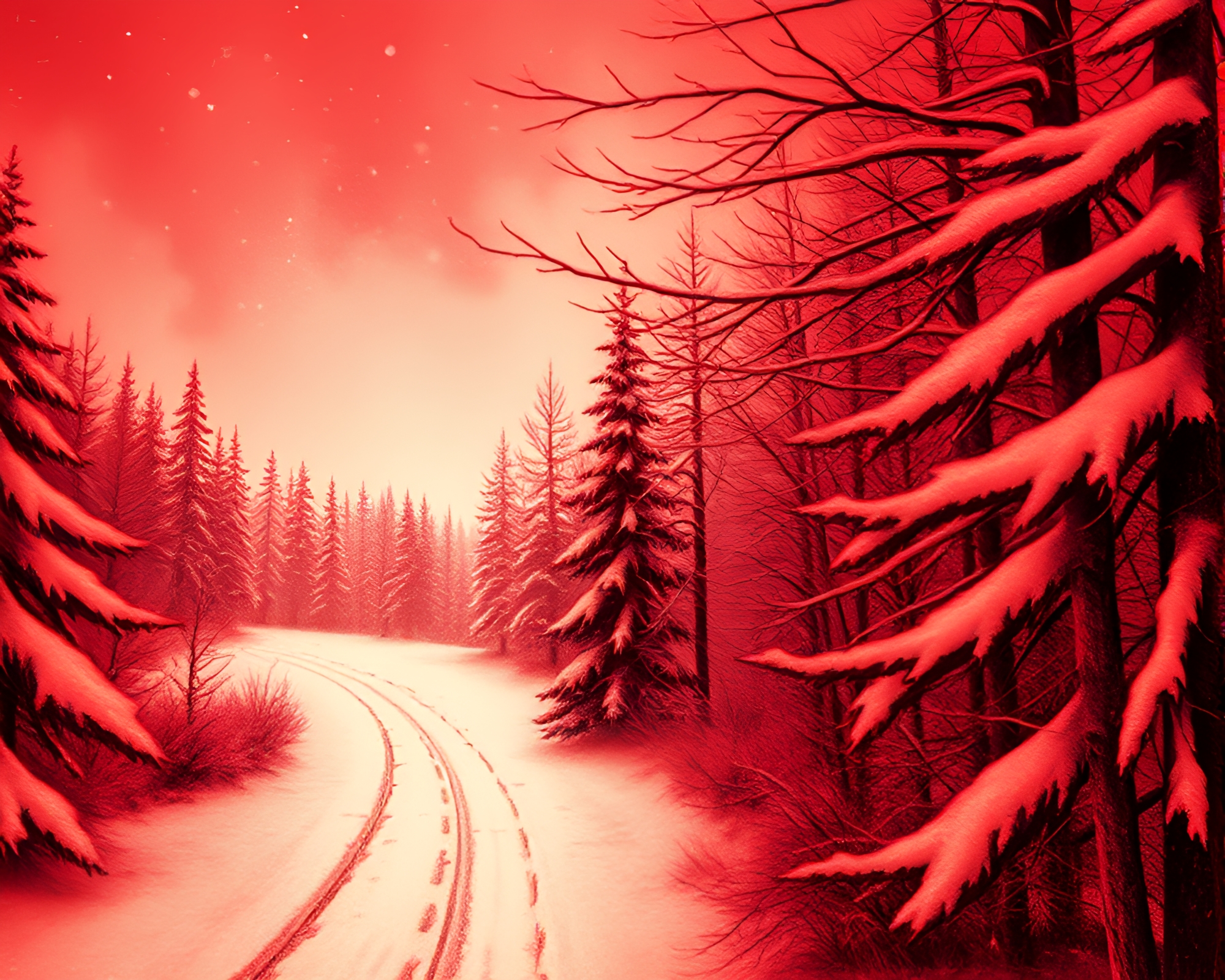 Winter Wonderland Etched in Tattoo Flash Art – free AI stock image