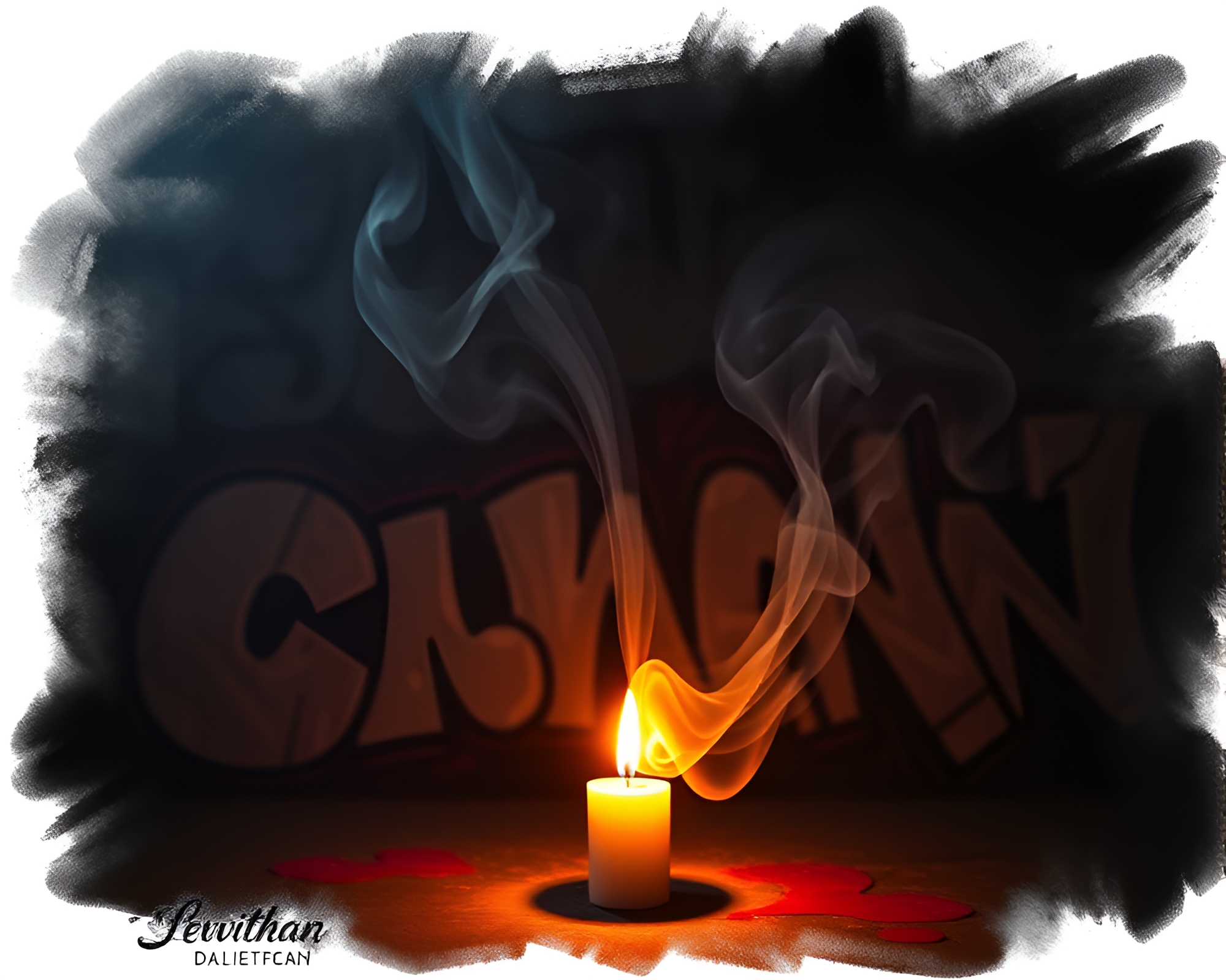 Leviathan Silhouette in Candle Smoke with Rim Lighting – free AI stock image