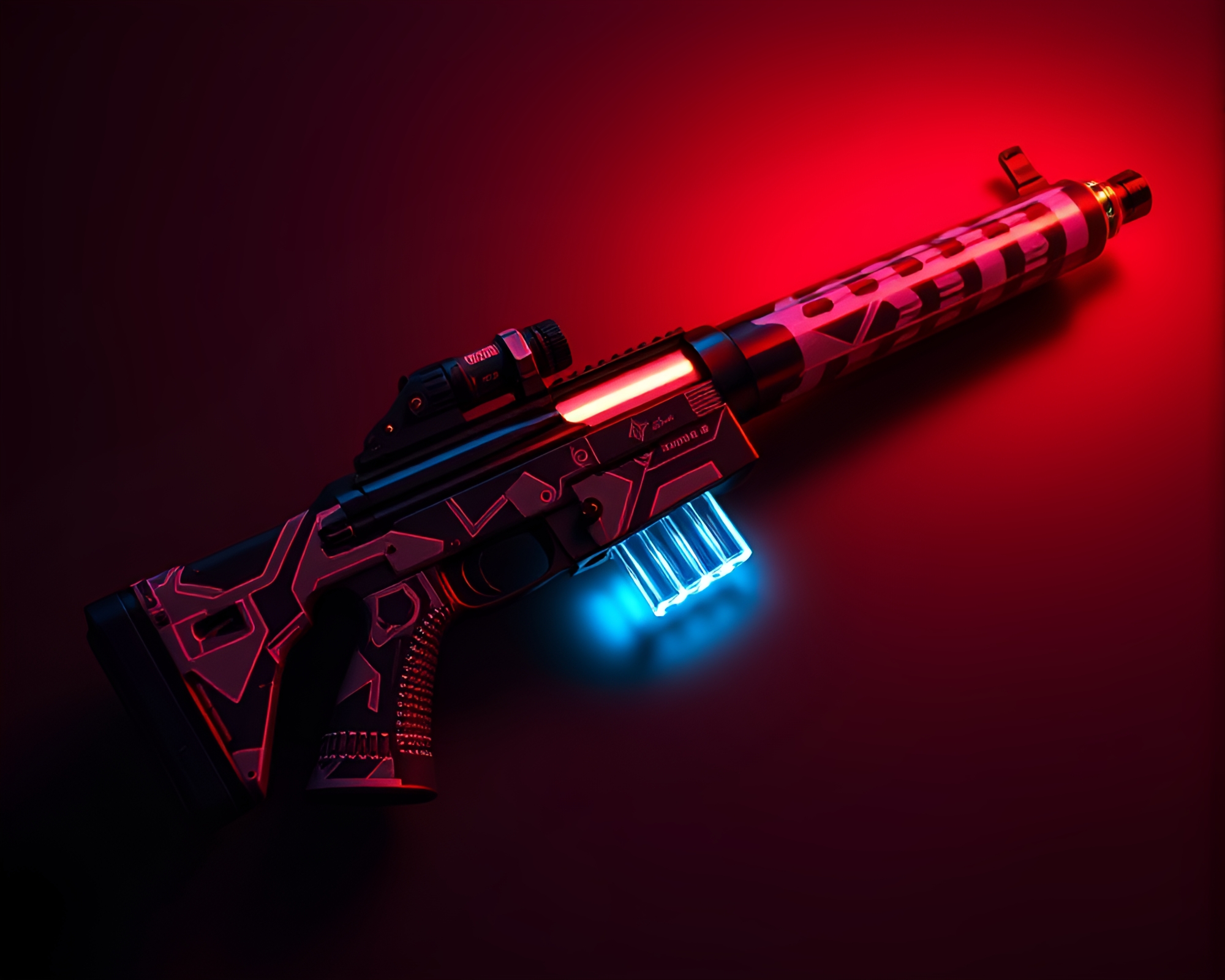 Plasma Rifle Stitched Pattern in Ambient Occlusion – free AI stock image