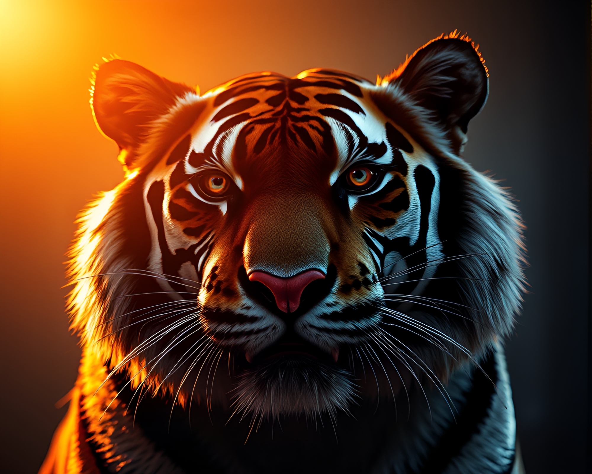 Futuristic Tiger Silhouette in Chrome Reflection – free AI stock image