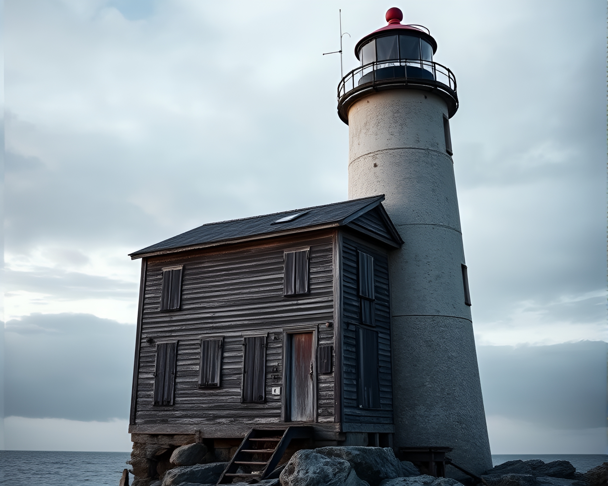 Decaying Abandoned Lighthouse in Concept Art Style – free AI stock image