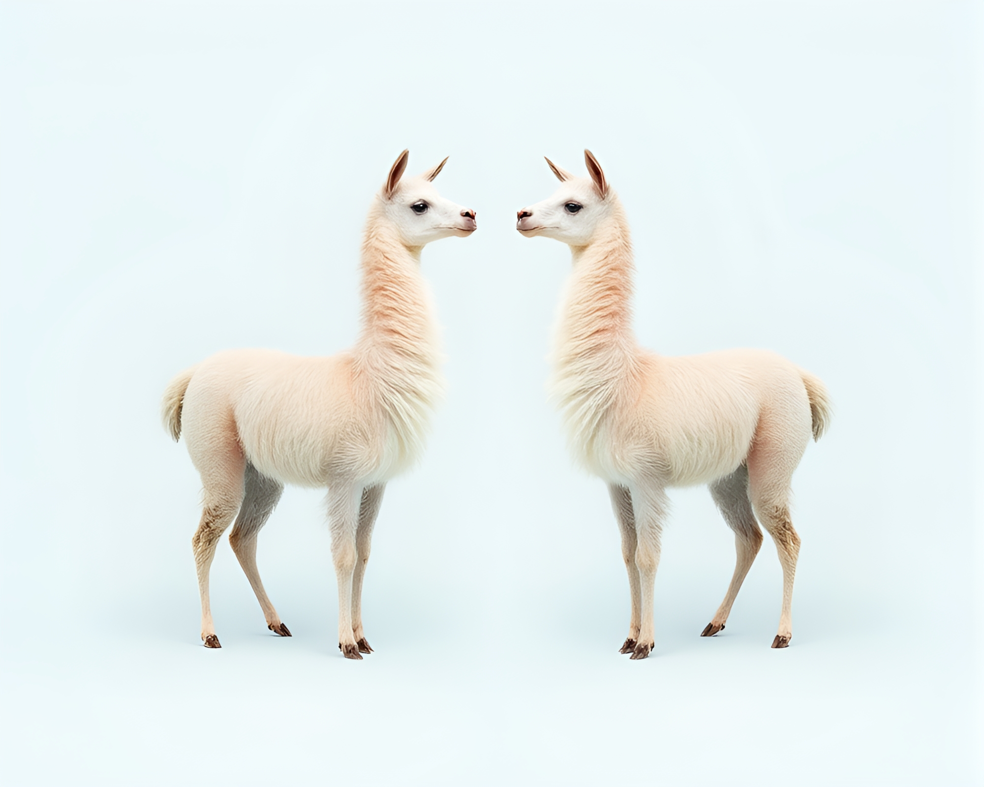 Symmetrical Serenity: Minimalist Llama in Soft Pastels – free AI stock image