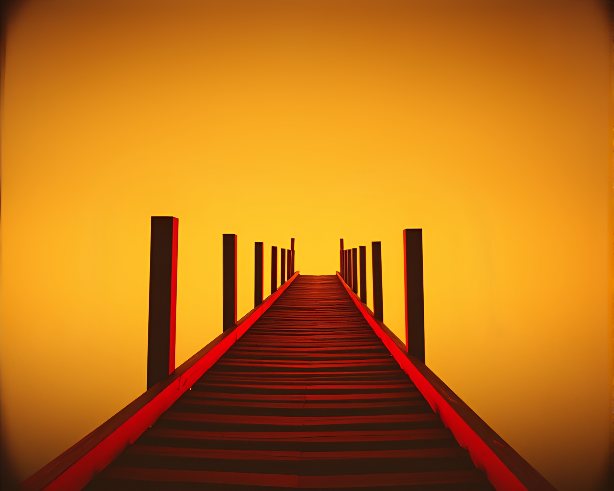 Torn Paper Bridge in Dramatic Lighting – free AI stock image