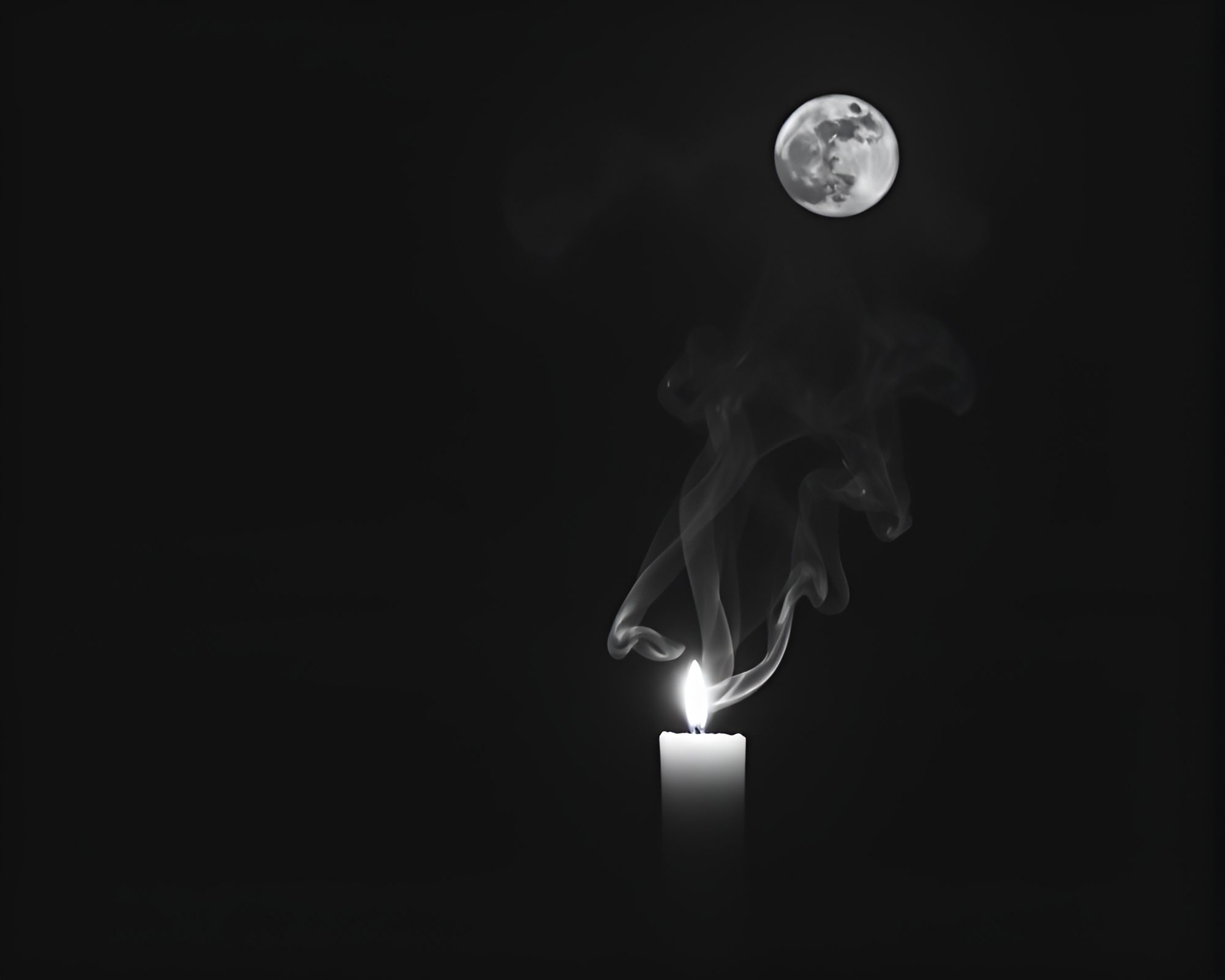 Savannah Moonlit Candle Smoke Wide-Angle Photography – free AI stock image