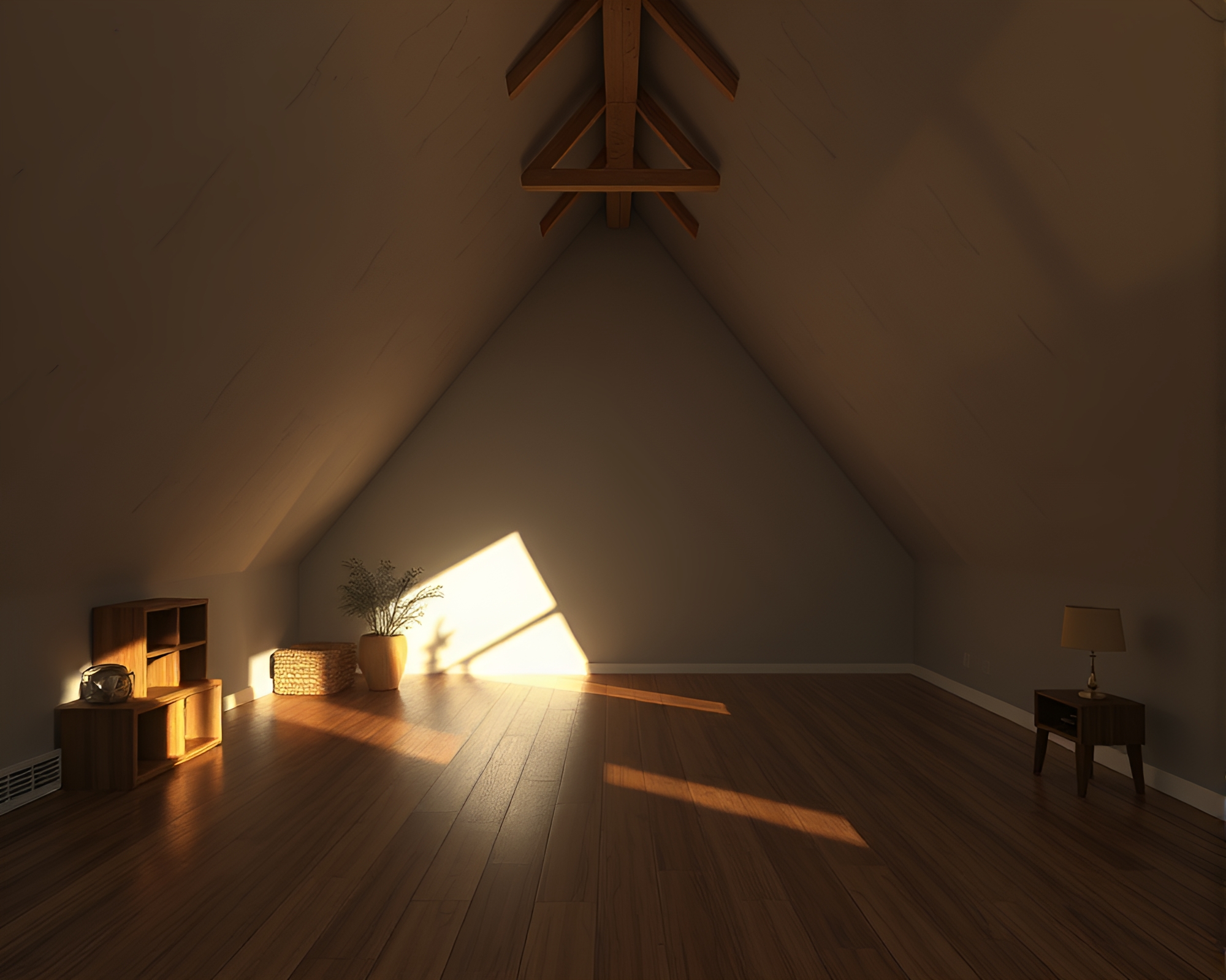 Virtual Reality Hub in Attic Shadow Matte Painting – free AI stock image