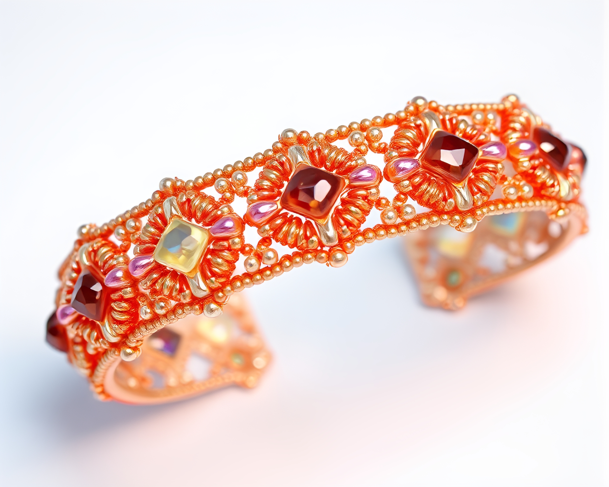 Aurora Bracelet Inspiration with Beadwork Accents – free AI stock image