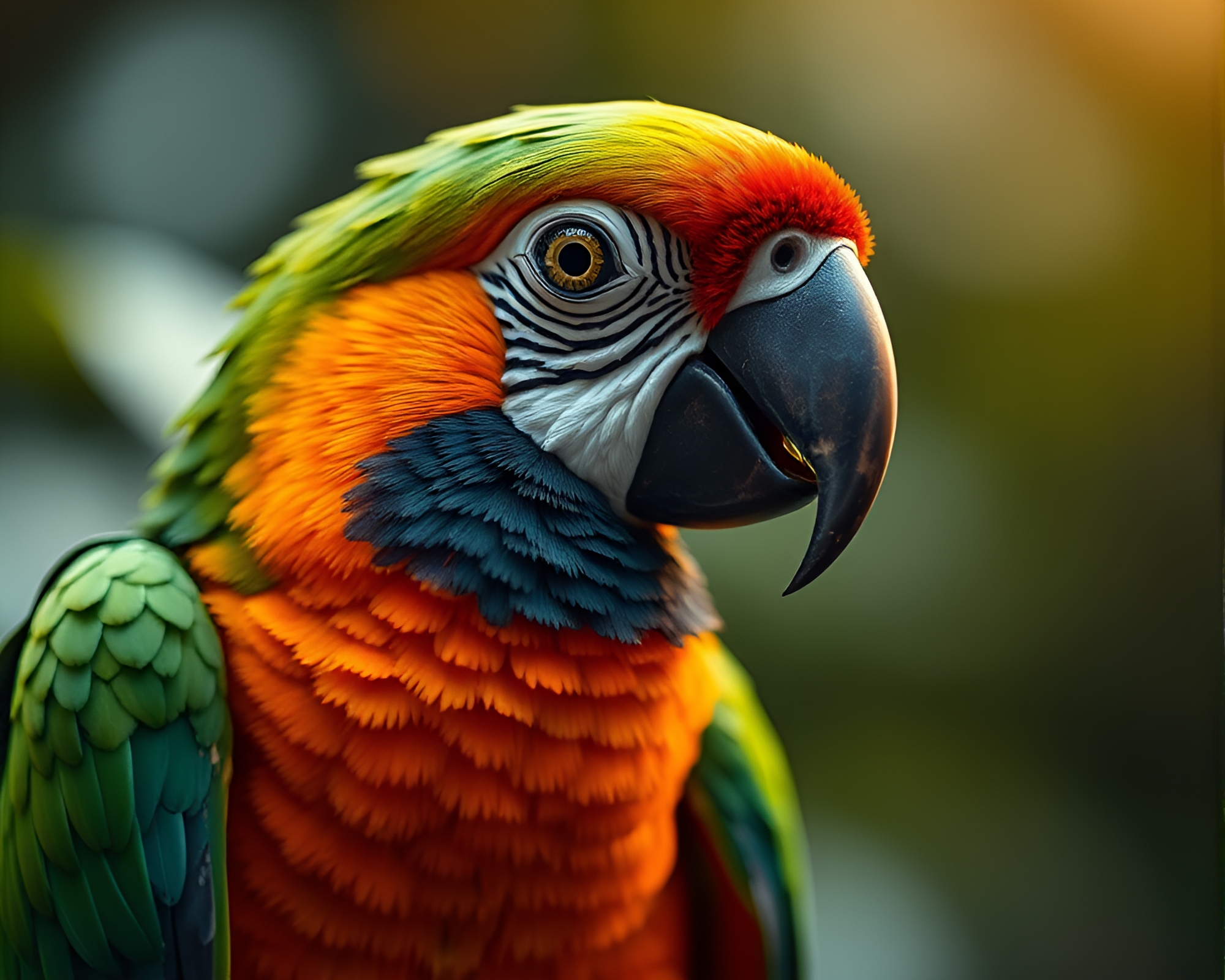 Vibrant Tropical Parrot in Origami Macro Detail – free AI stock image