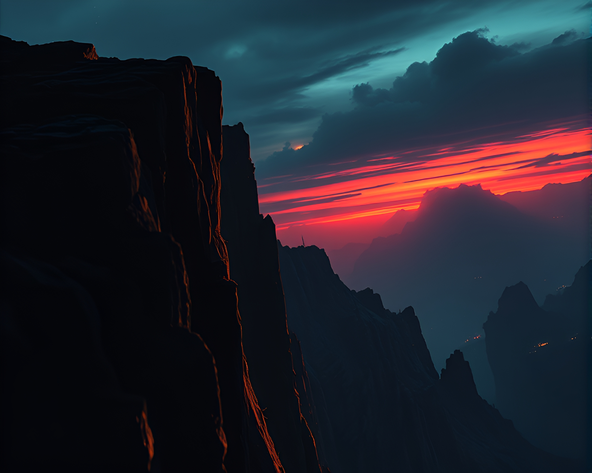 Neon Goblin at Cliff’s Edge: Synthwave Fantasy Art – free AI stock image