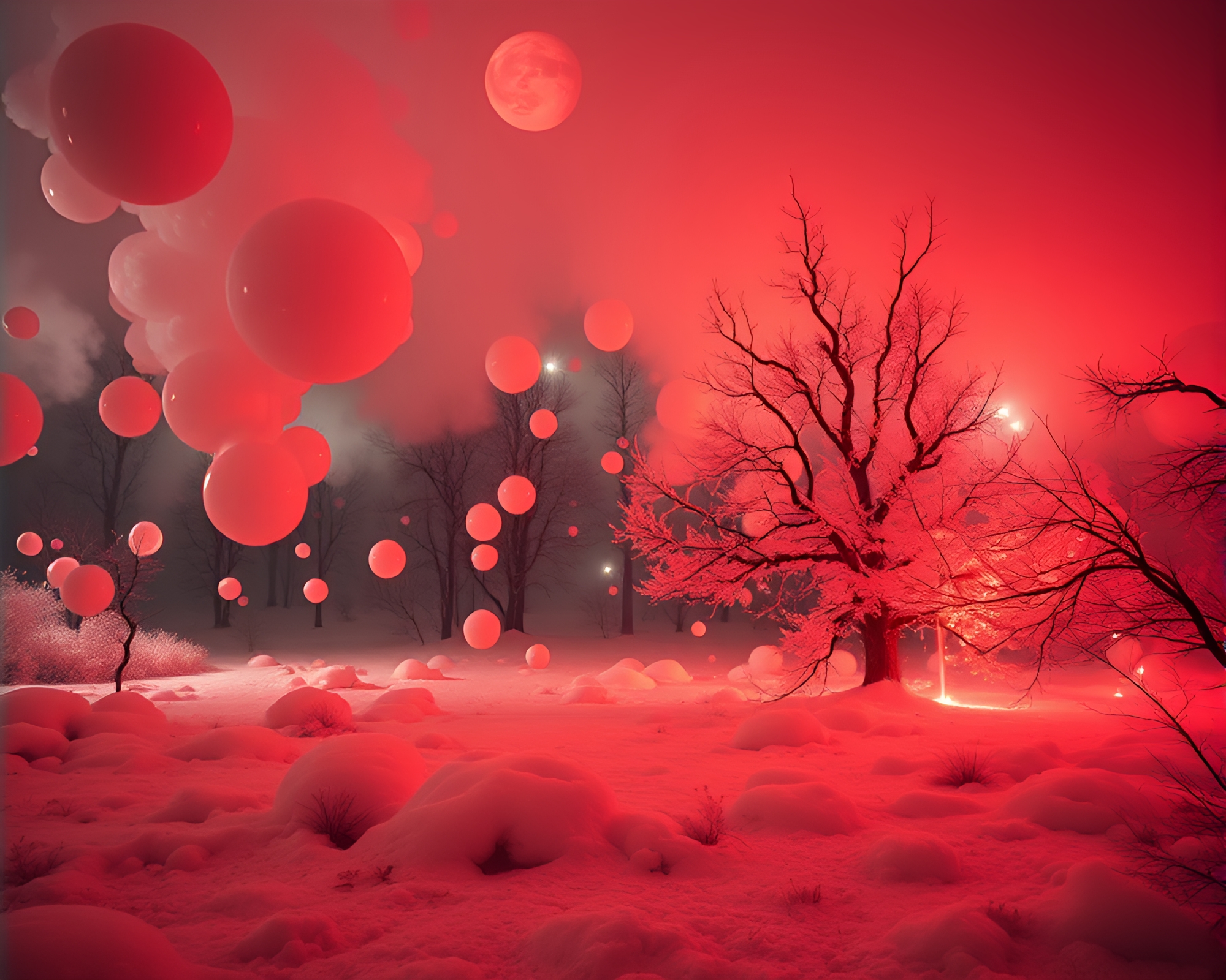 Bubble Cluster Gravity Boots in Infrared Chiaroscuro – free AI stock image