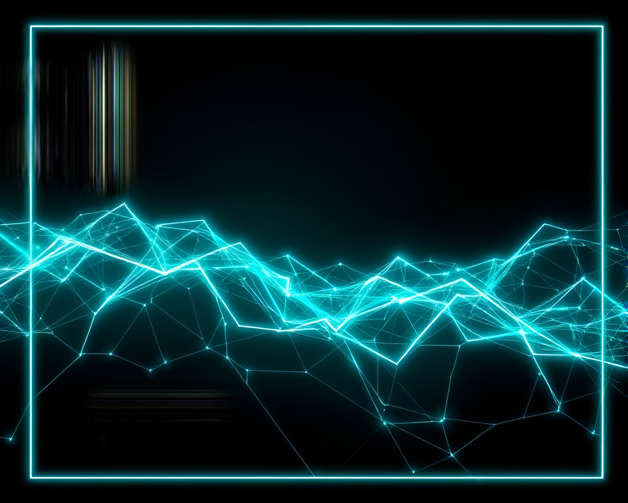 Neon Turquoise Fractal Wireframe Graphic Novel Art – free AI stock image