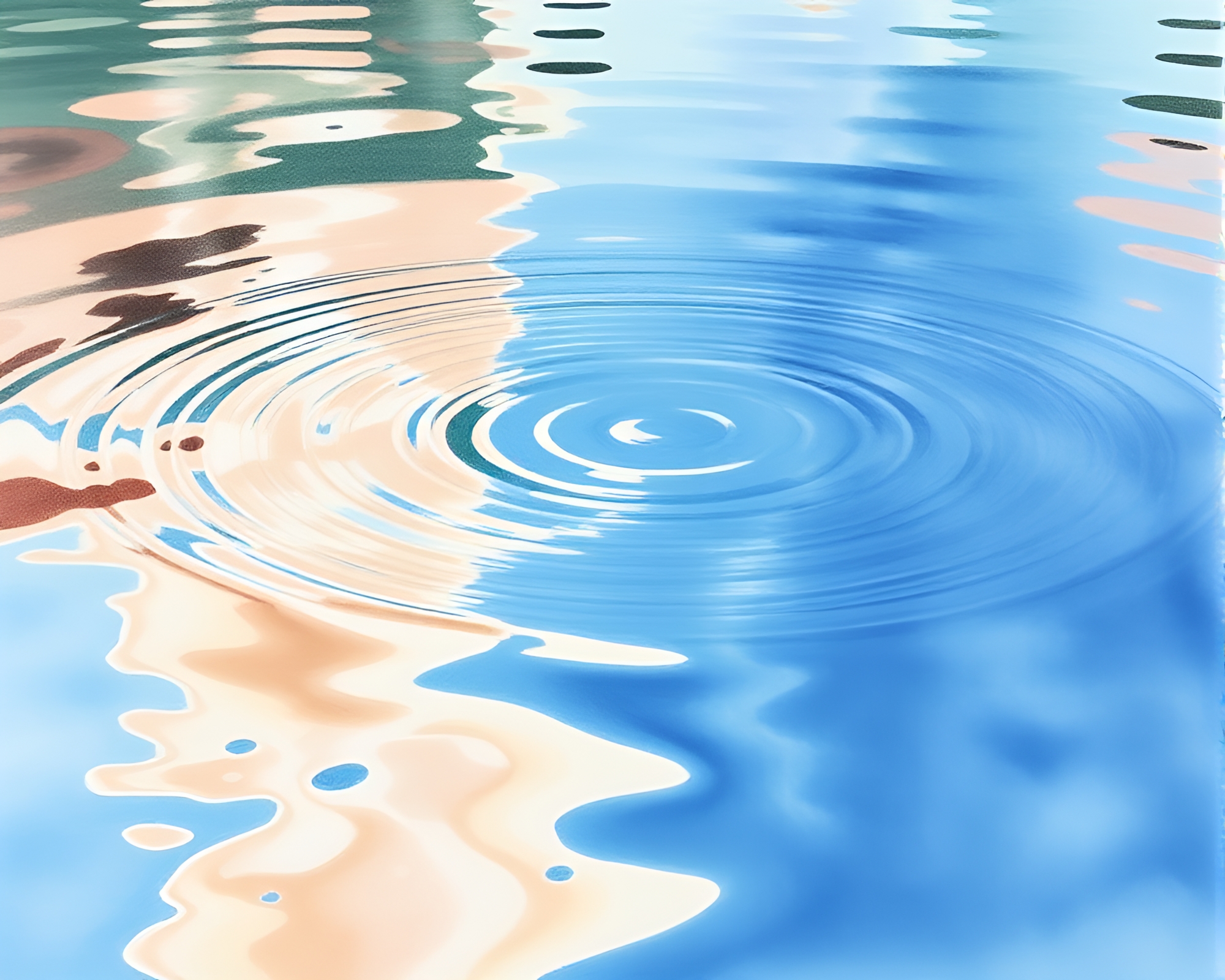 Pastel Murano Glass Reflections in Water Ripples – free AI stock image
