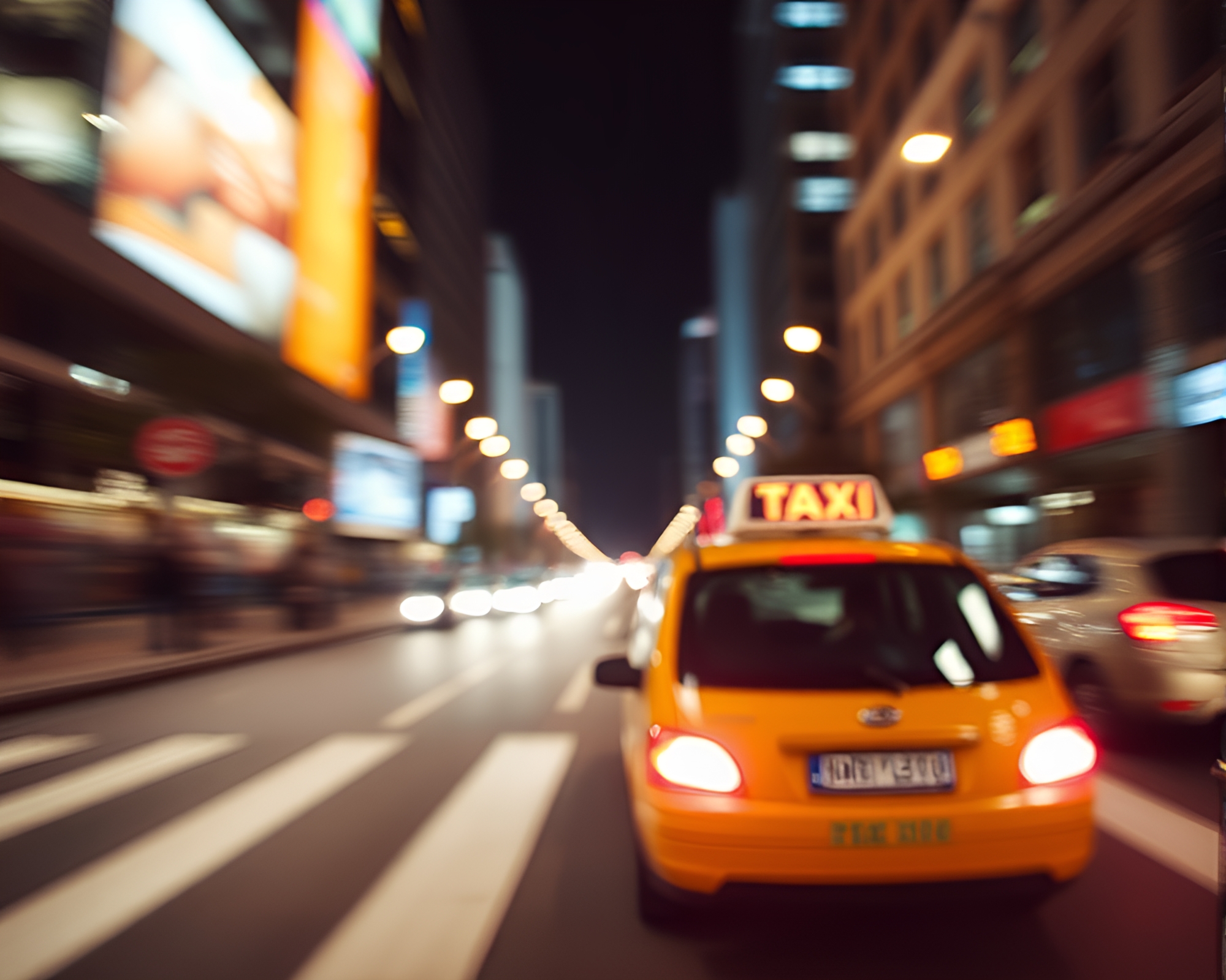 Futuristic Satellite Taxi Rush Street with Toon Shading – free AI stock image
