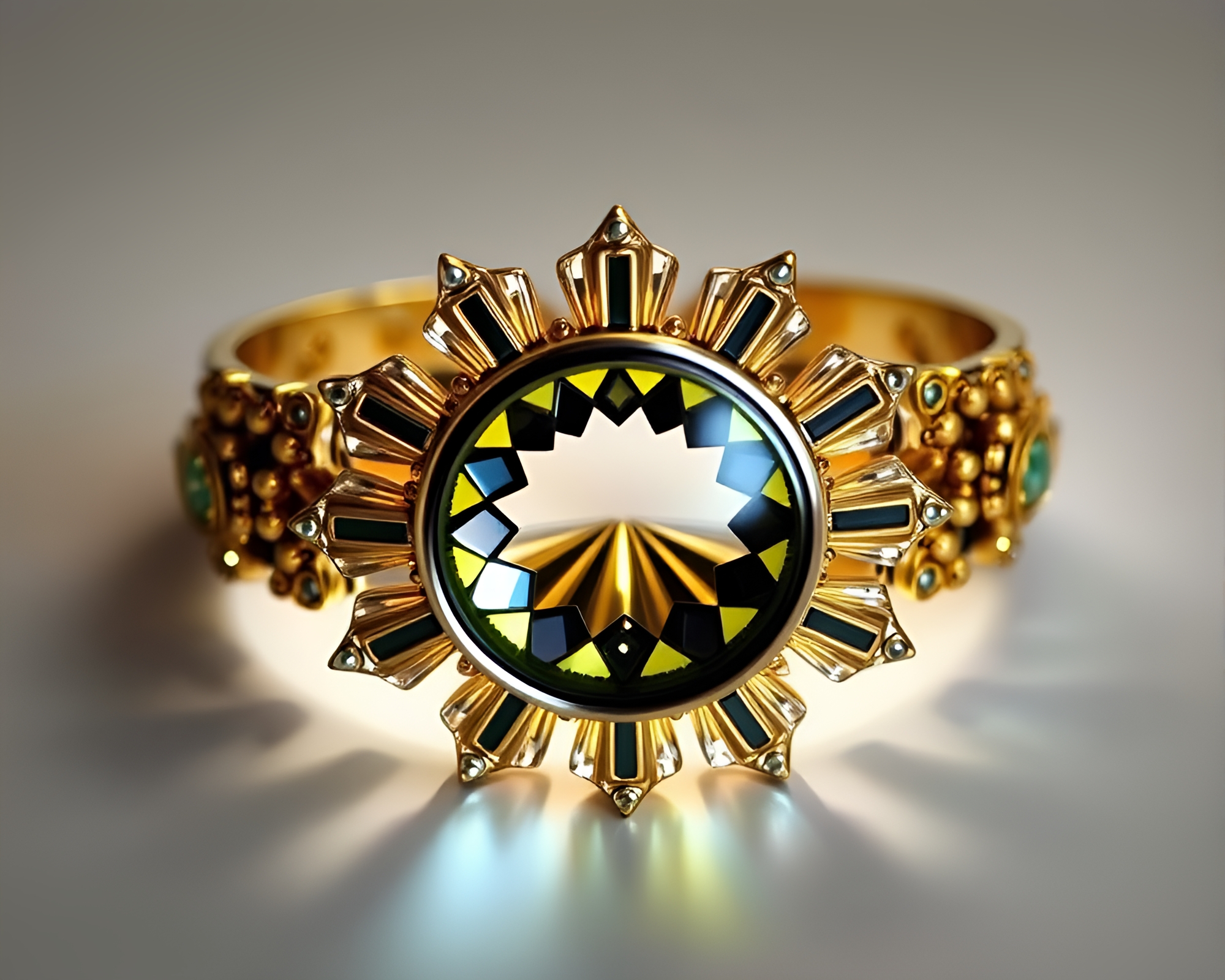 Intricate Bracelet Bathed in Sunlight Burst – free AI stock image