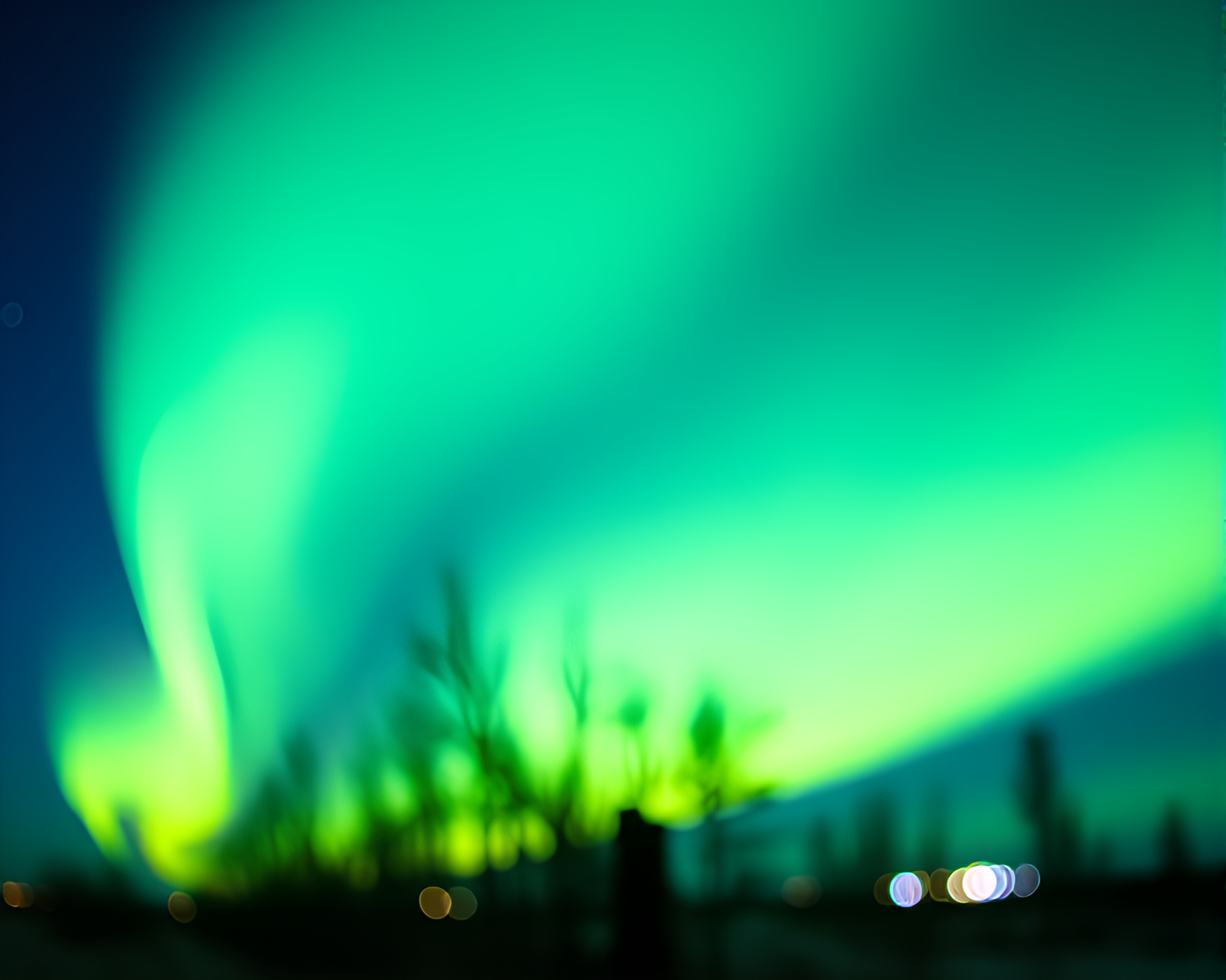 Aurora Borealis Over Bioluminescent Forest – free AI stock image