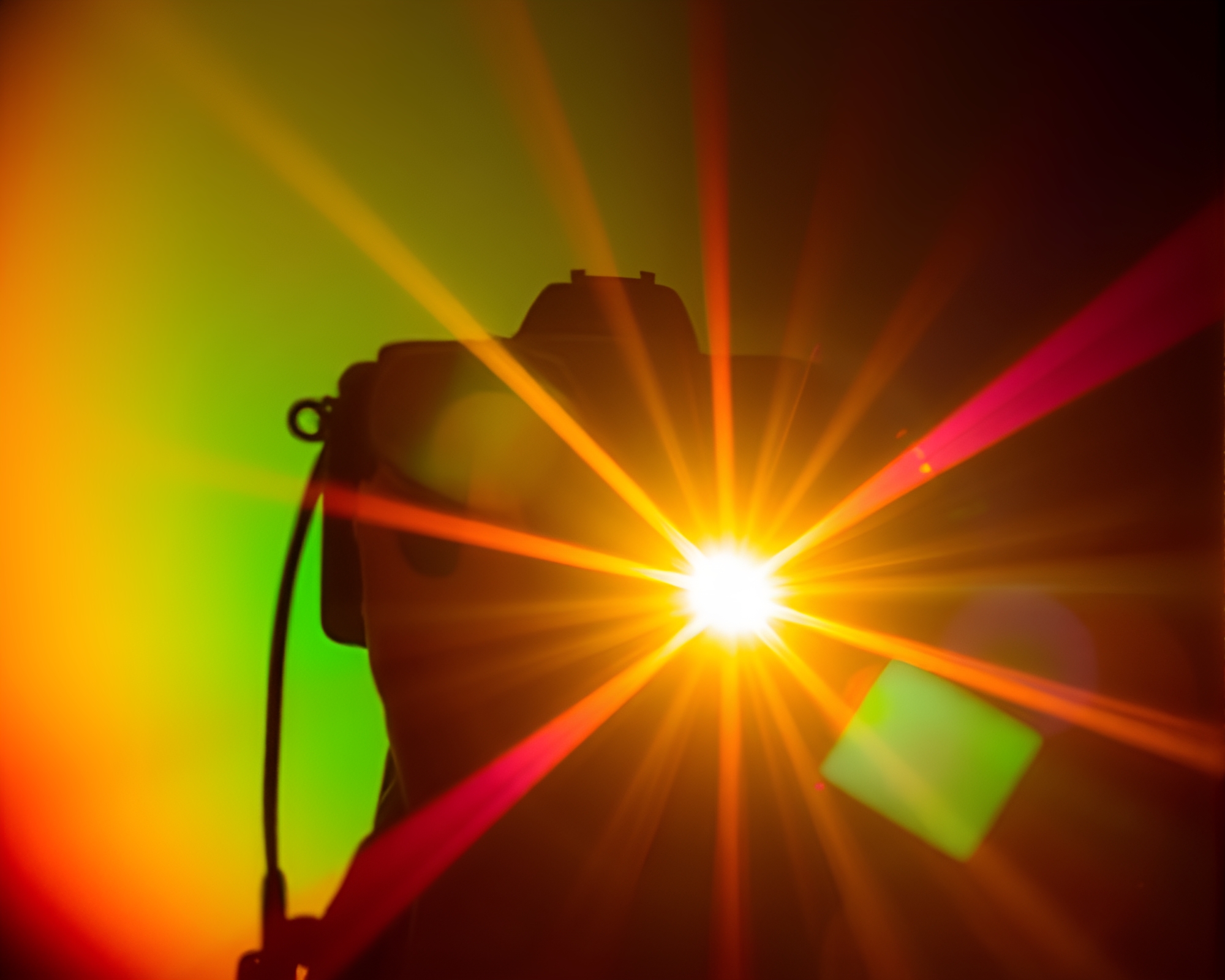 Prism Refraction through Ultraviolet Solar Flare Camera Lens – free AI stock image