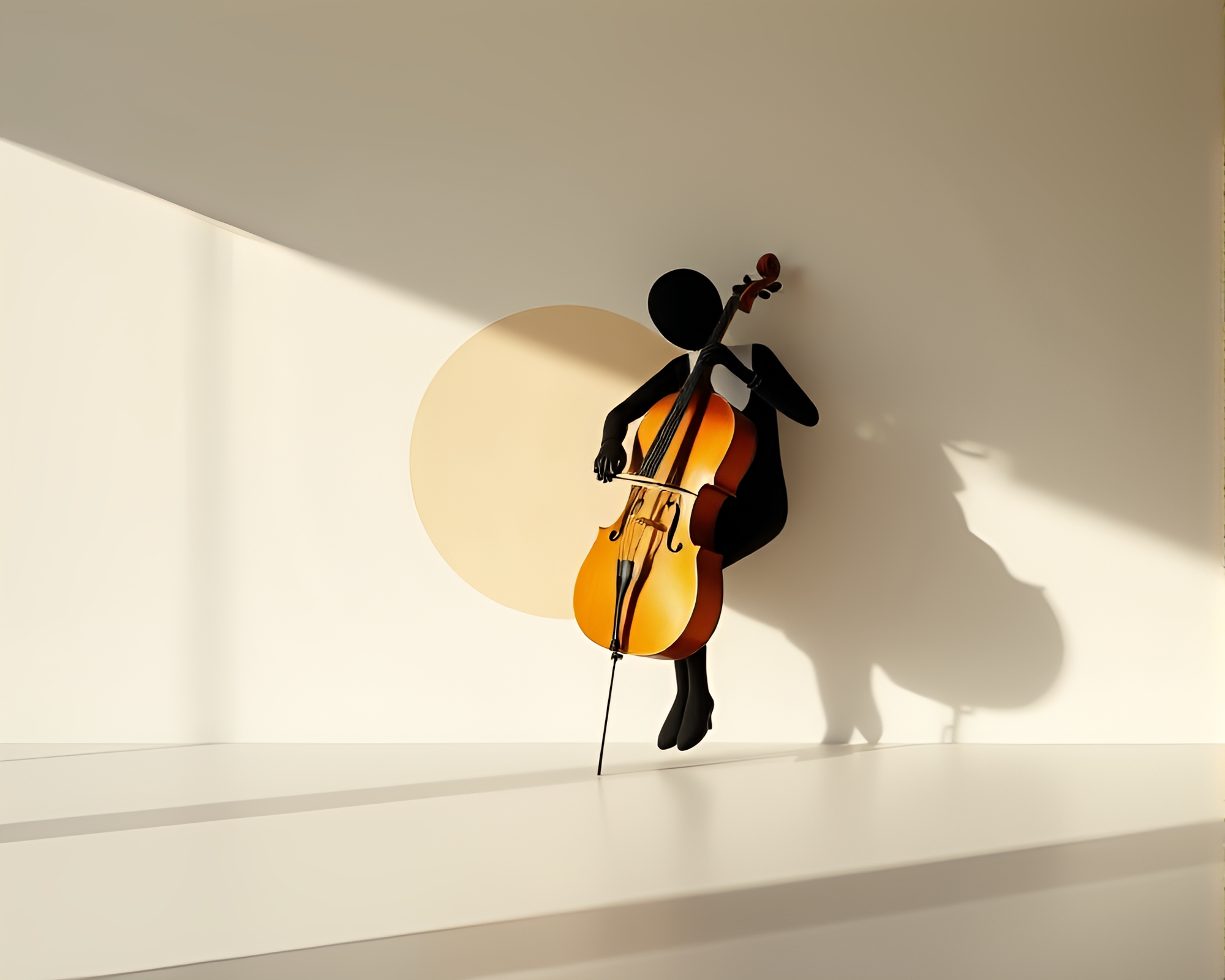 Cellos in Cosmic Shadows: Pastel Contouring Masterpiece – free AI stock image