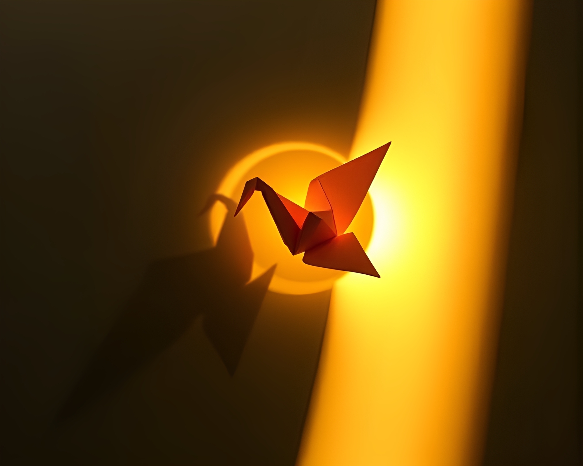 Mystical Eclipse Shadow Origami Crane Subsurface Scattering – free AI stock image
