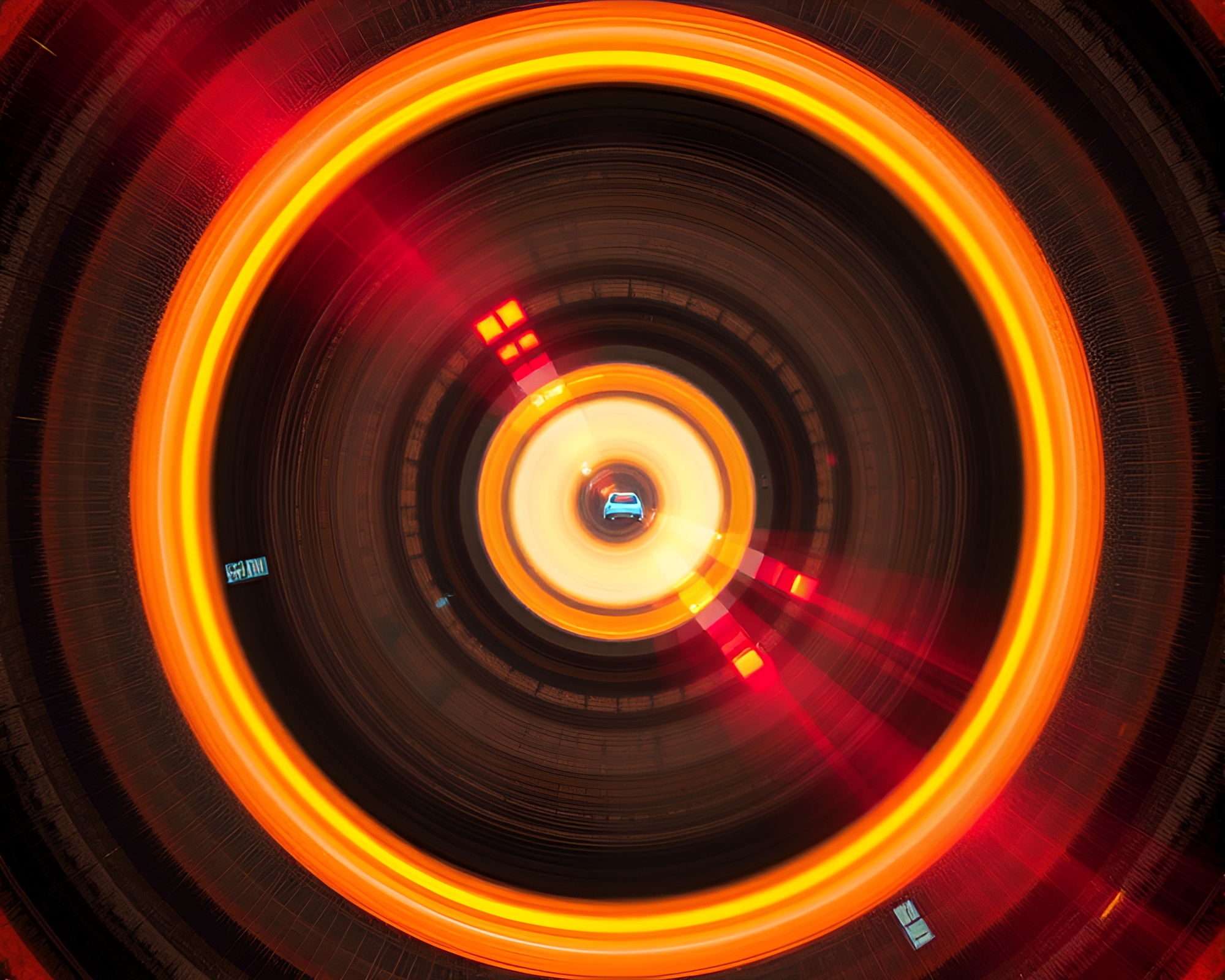 Prism Hover Taxi in Concentric Circles Composition – free AI stock image