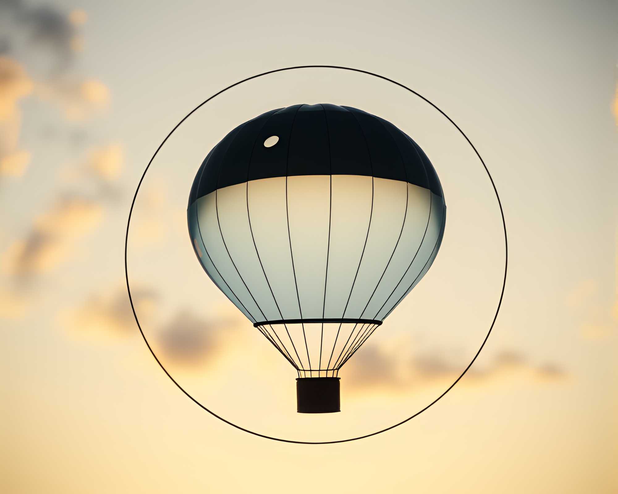 Surreal Hot Air Balloon Prism Composition – free AI stock image