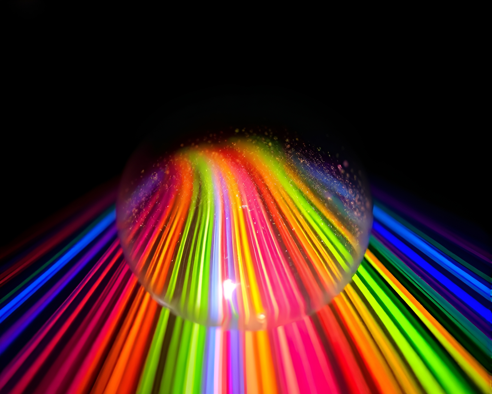 Gleaming Murano Glass Engraved with Rainbow Fiber Optics – free AI stock image