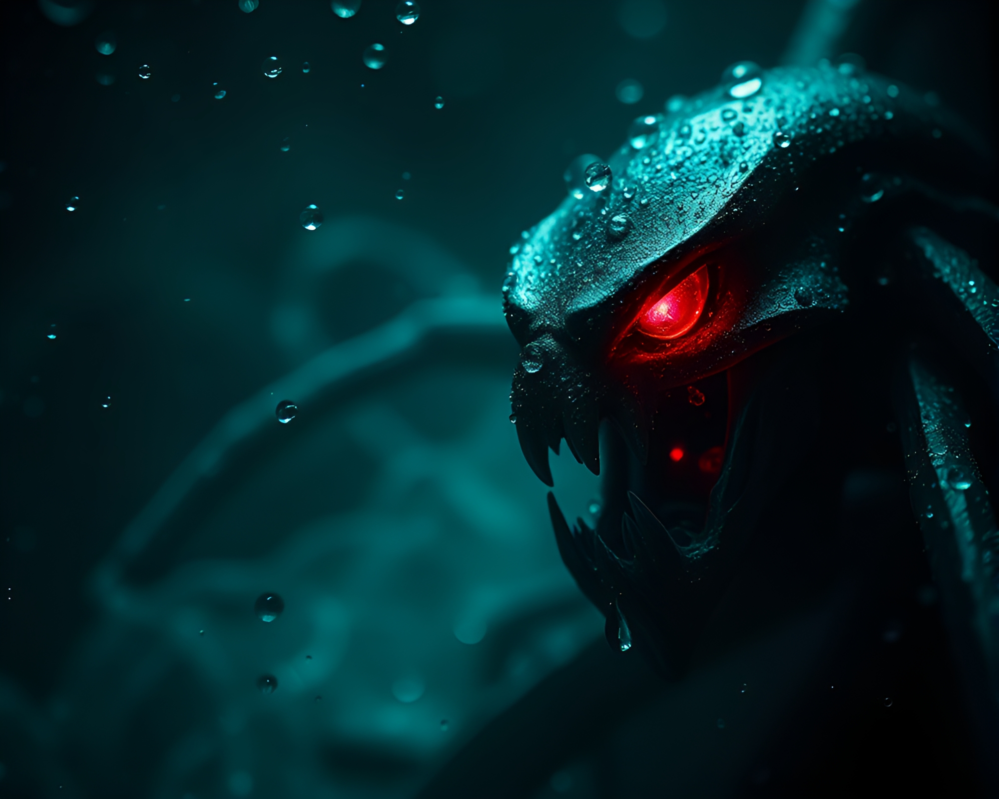 Holographic Kraken in High-Contrast Noir – free AI stock image