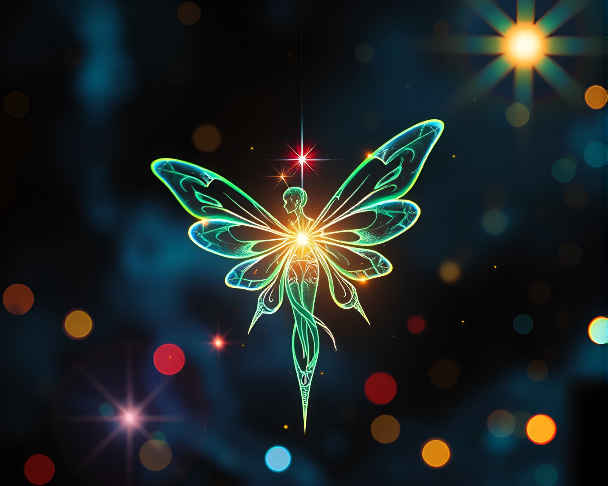 Esoteric Sigil Casting Fairy Light 3D Composition – free AI stock image
