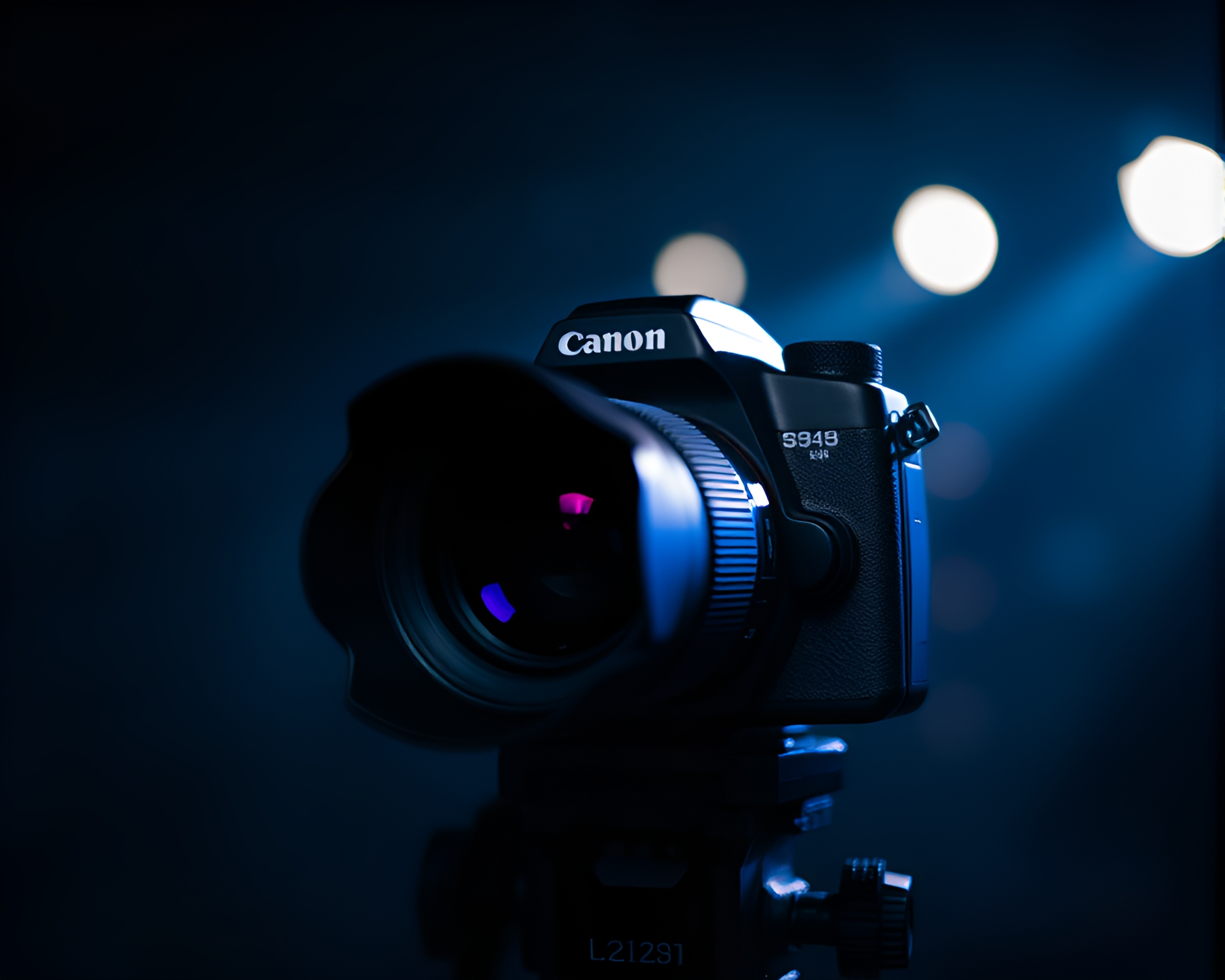 Abstract Camera Depth Layering Illuminated by LED Spotlight – free AI stock image