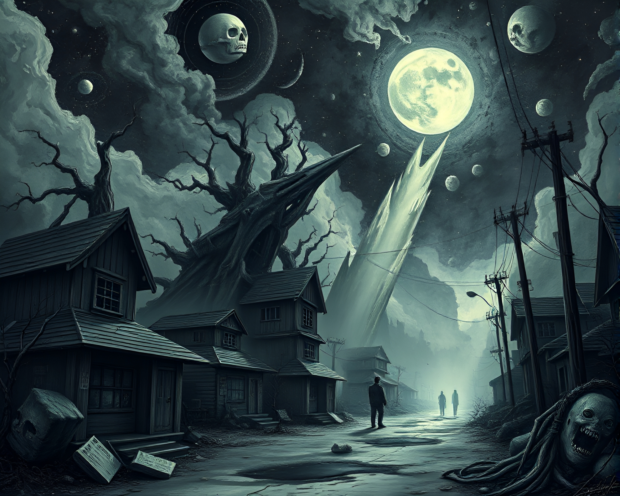 Cosmic Horror Street Art Tags Fantasy Illustration – free AI stock image