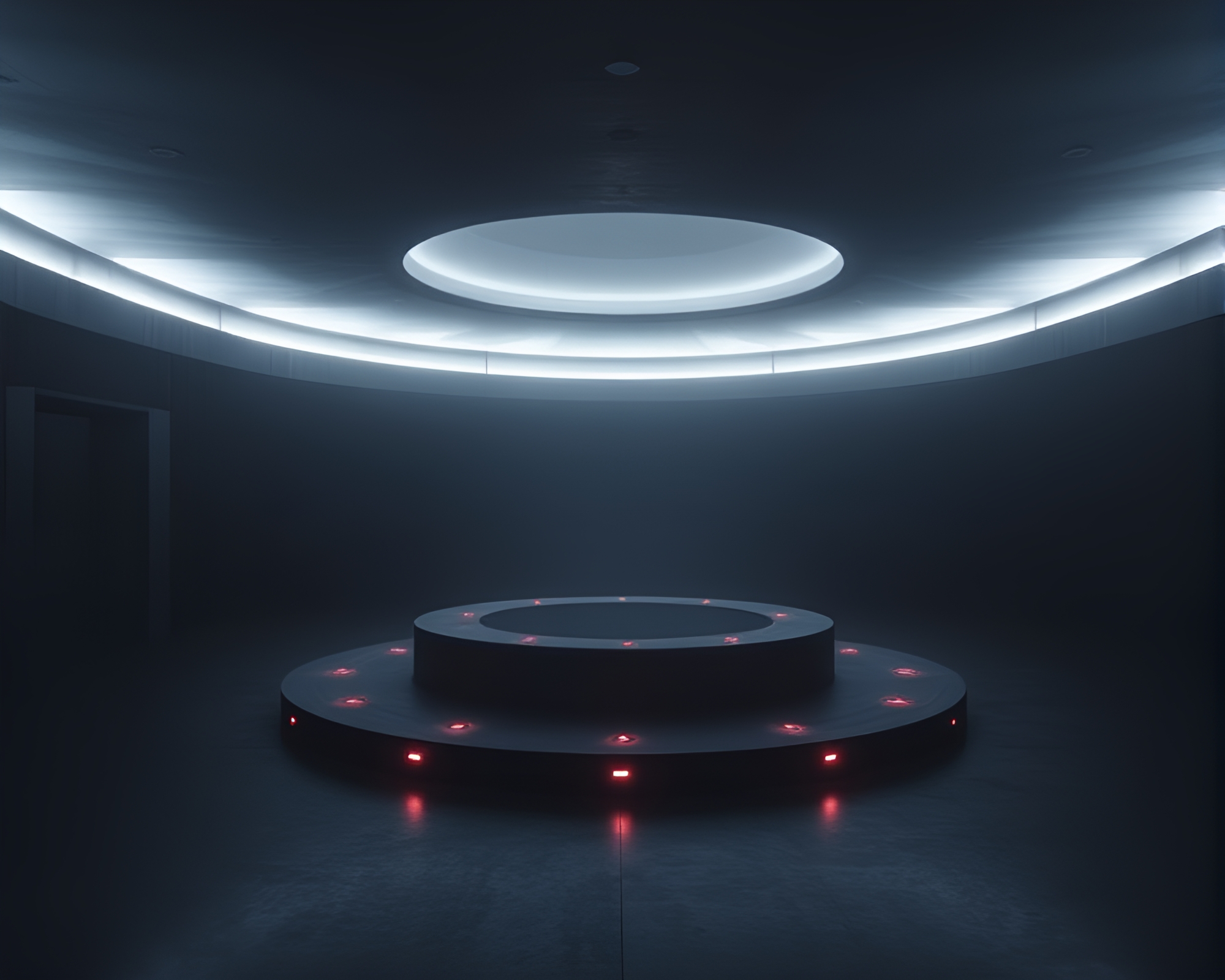 Zero-Point Energy Reactor in Off-Center Minimalist Setting – free AI stock image