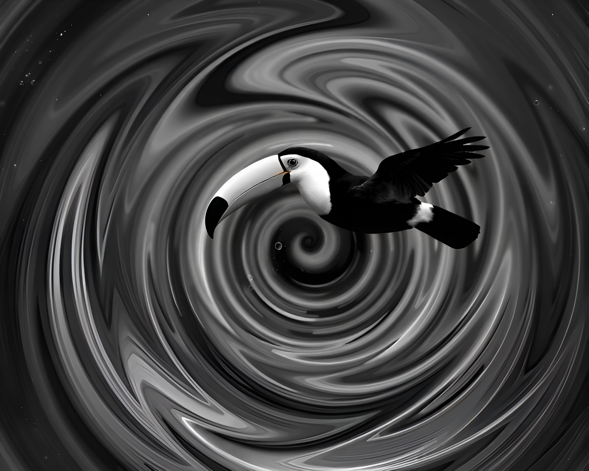 Surreal Toucan in Celestial Circles – free AI stock image