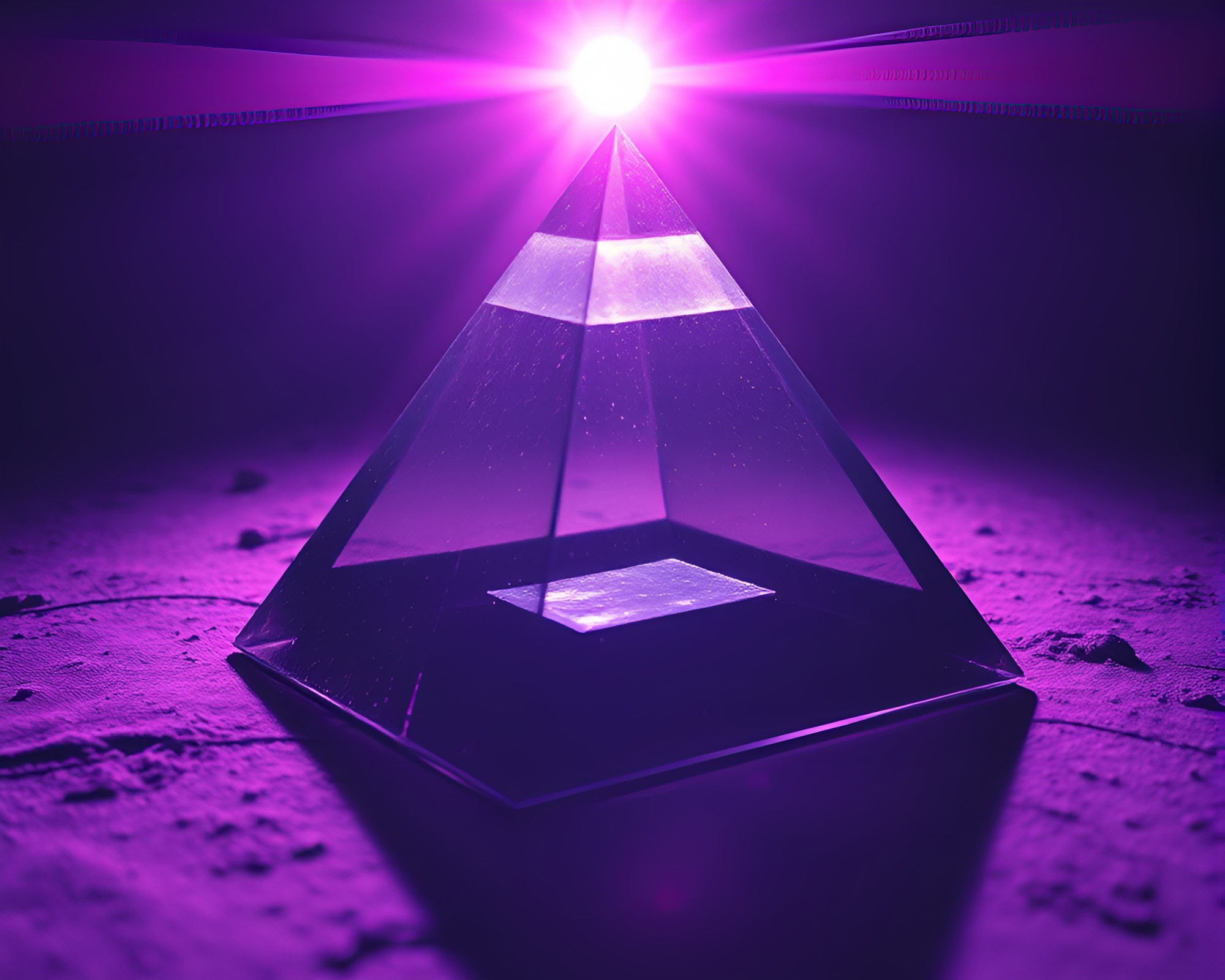Sorcery Glass Pyramid With Duotone Lens Distortion – free AI stock image