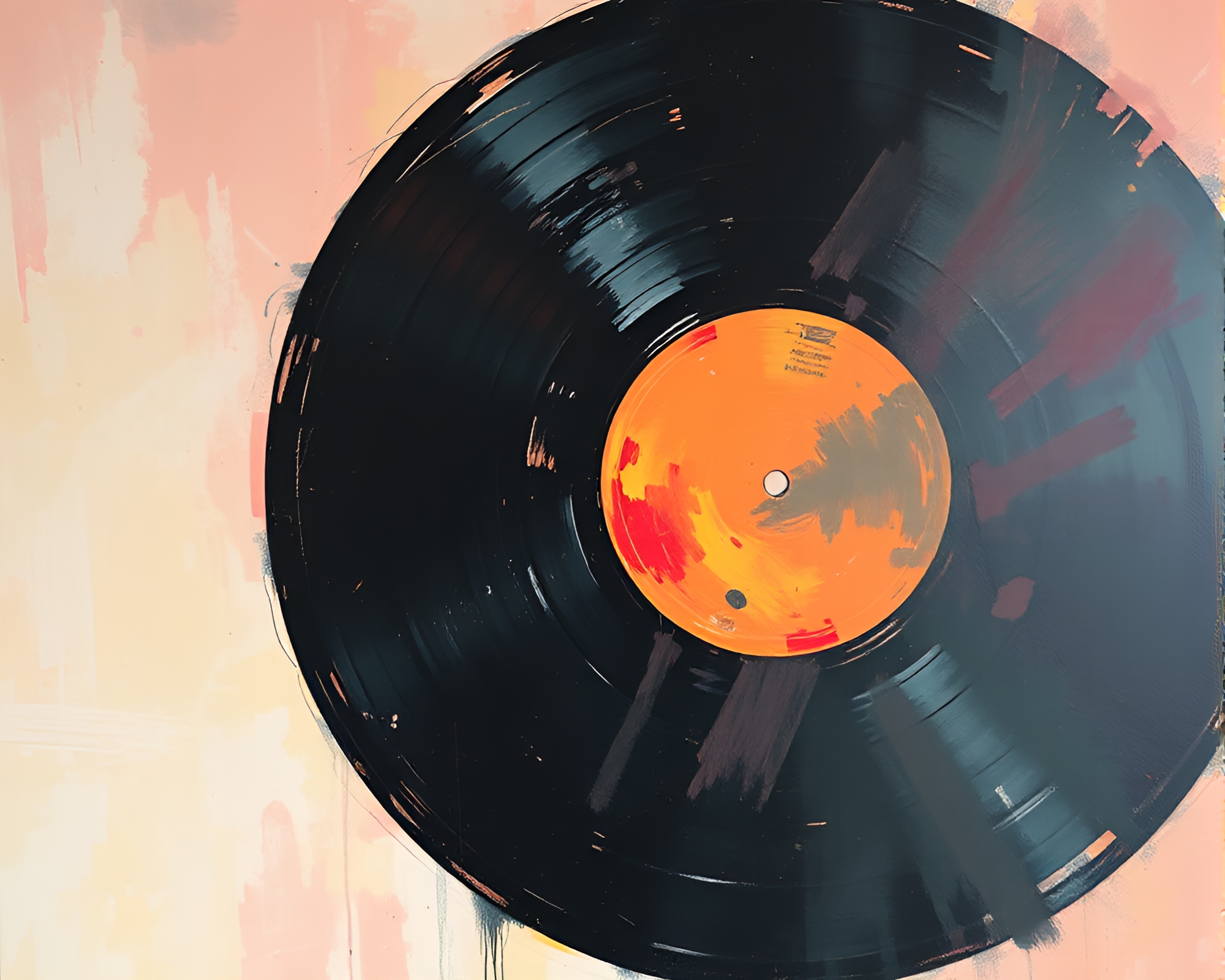 Vinyl Record Emanating Hazy Expressions – free AI stock image