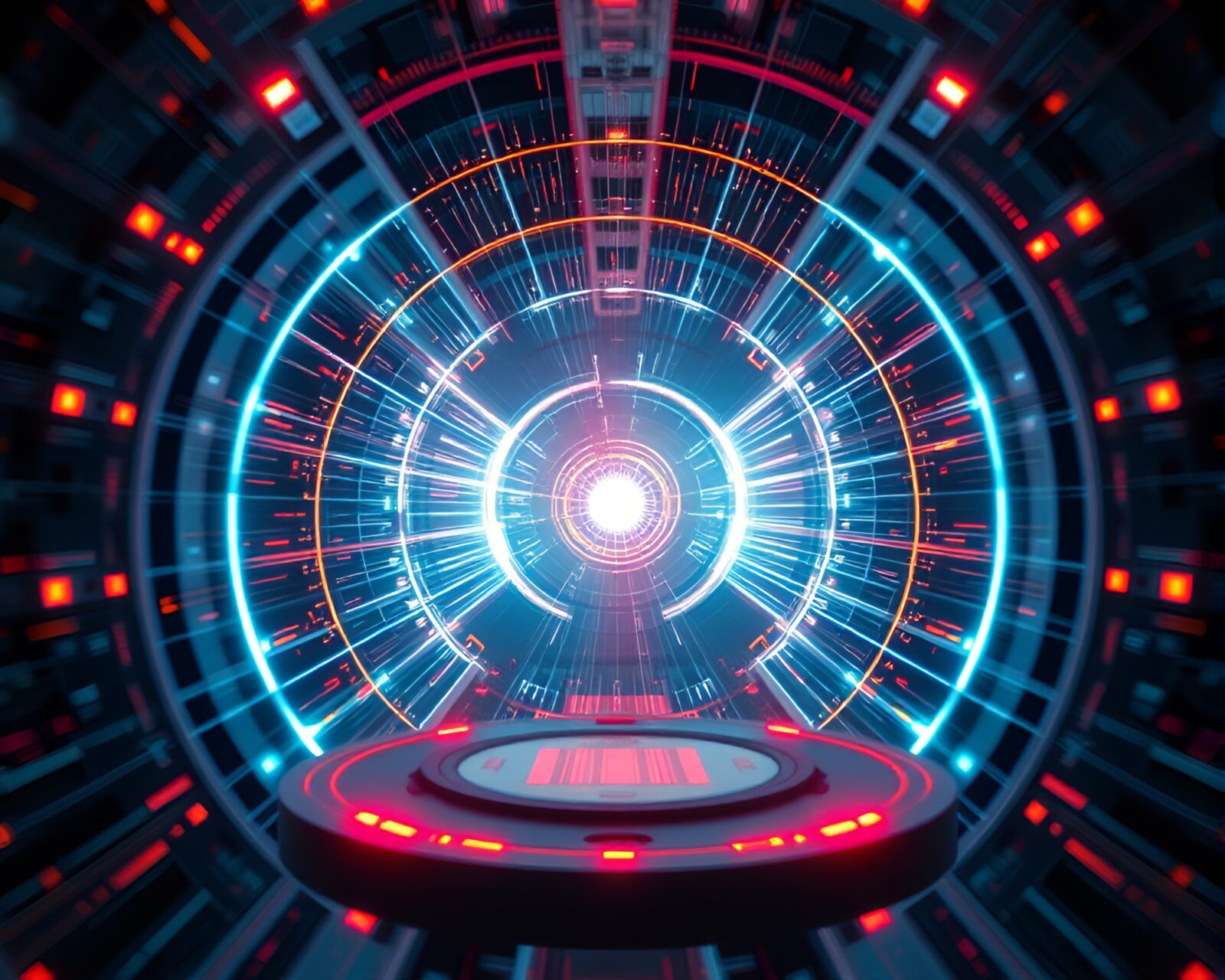 Maximalist design of a quantum teleportation device with lens vignette