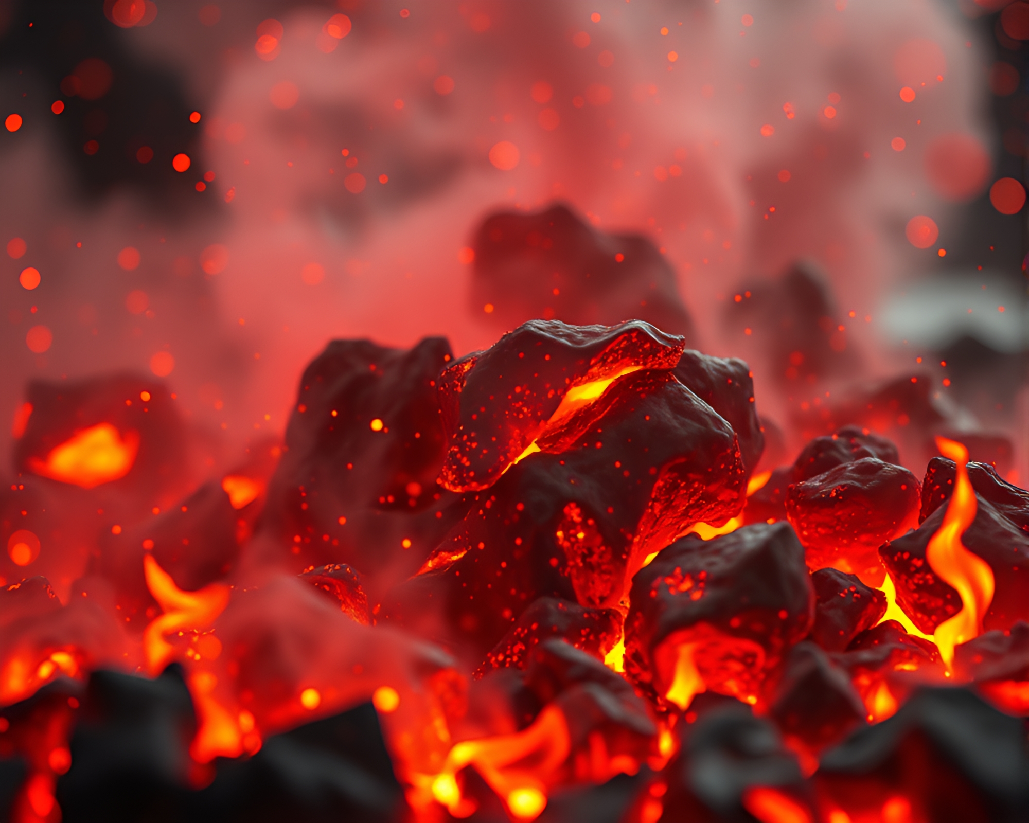 Quantum Computer Embers: Ink Wash Artwork – free AI stock image