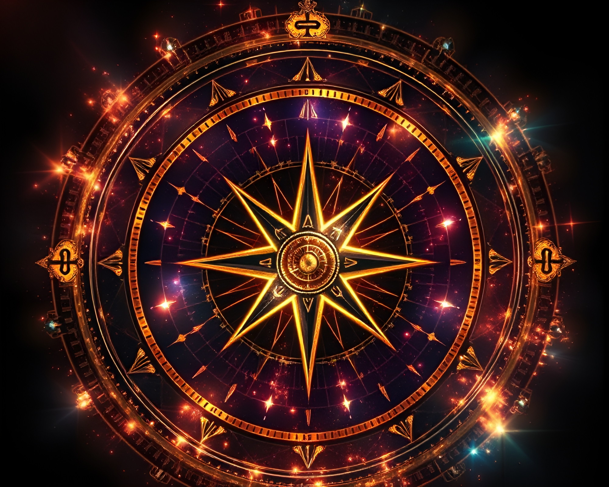 Fractal Antique Compass Sorcery Pop Art Composition – free AI stock image
