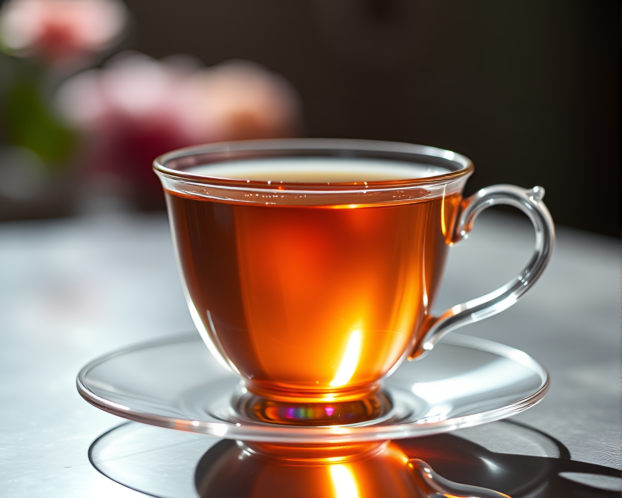 Surreal Floating Tea Cup with Iridescent Highlights – free AI stock image