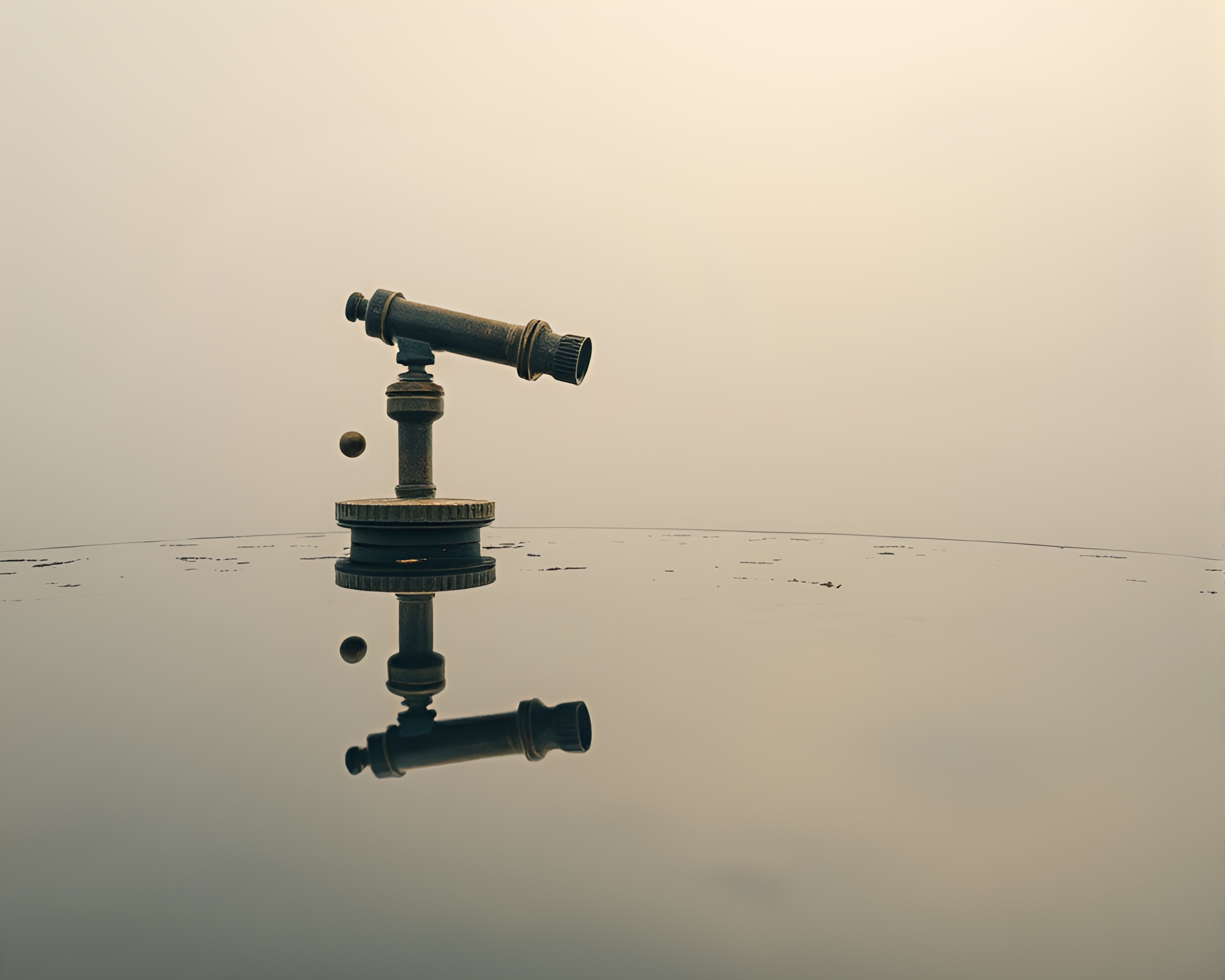 Antique Sextant Reflected in Smoky Haze Macro Photography – free AI stock image