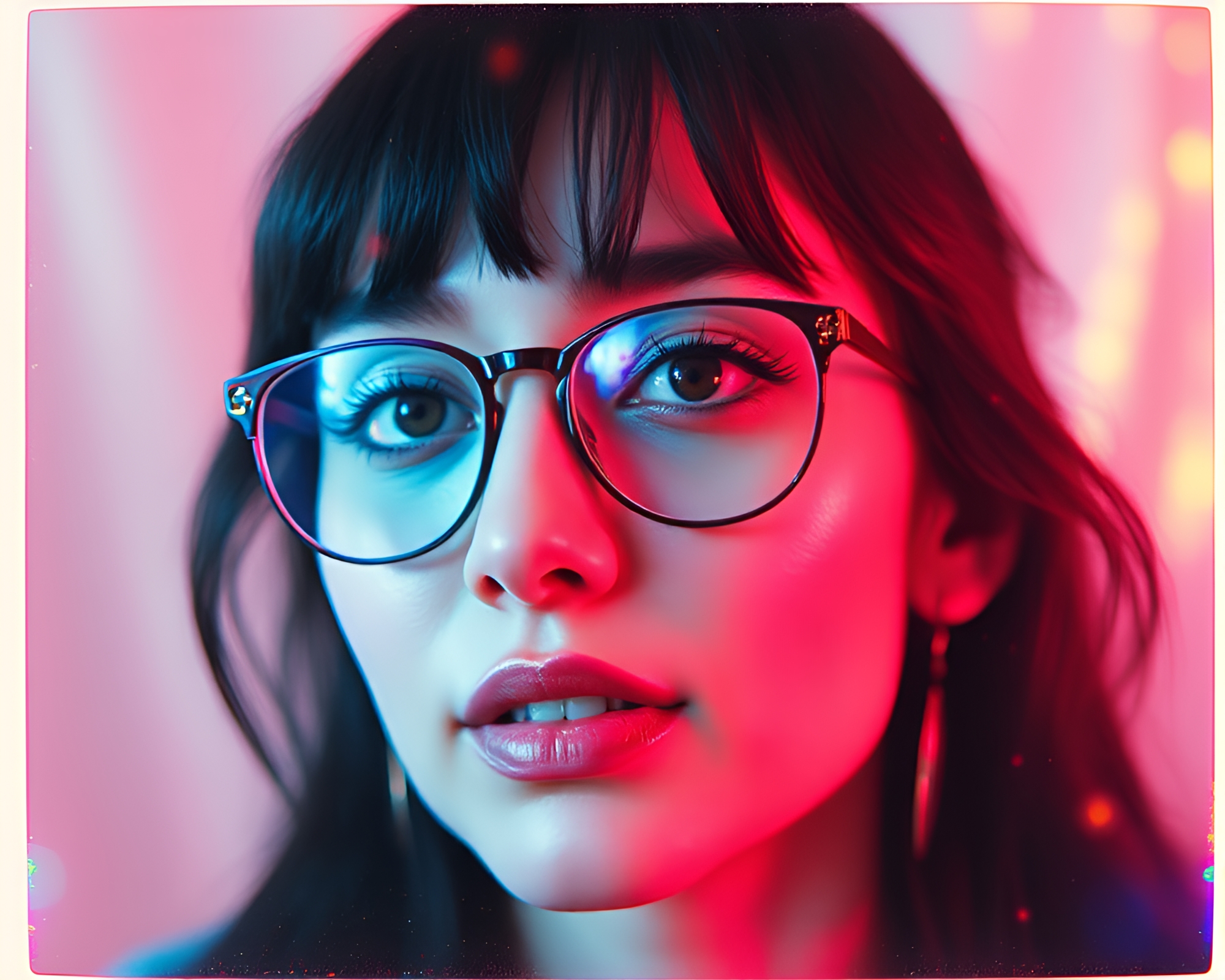 Golem Guardian in Chromatic Aberration Polaroid – free AI stock image