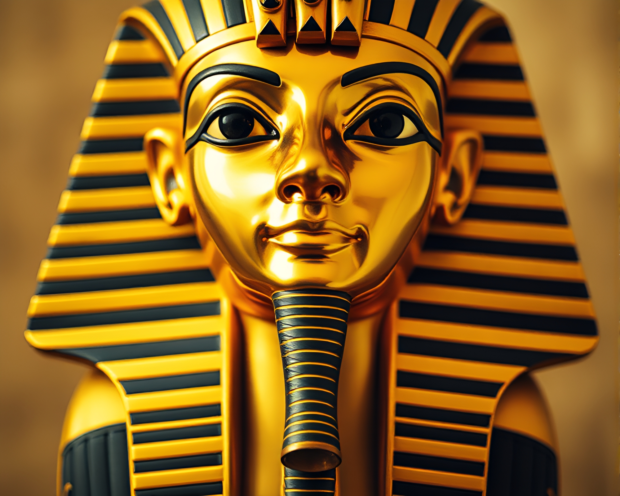 Majestic Pharaoh Mask in Calligraphy Style – free AI stock image