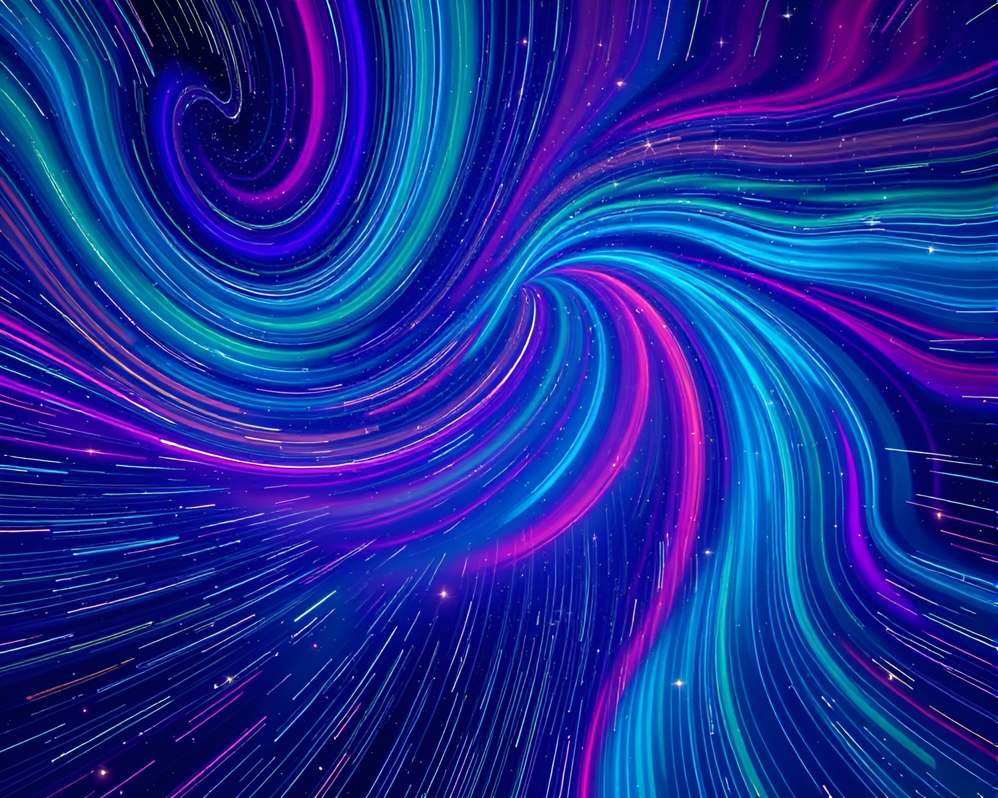 Celestial Triadic Swirls – free AI stock image